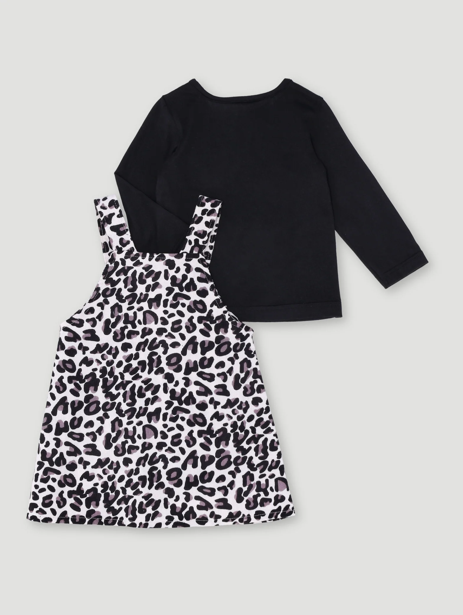 Baby Girls Animal Print Pinnie Corduroy Dress - Image 2