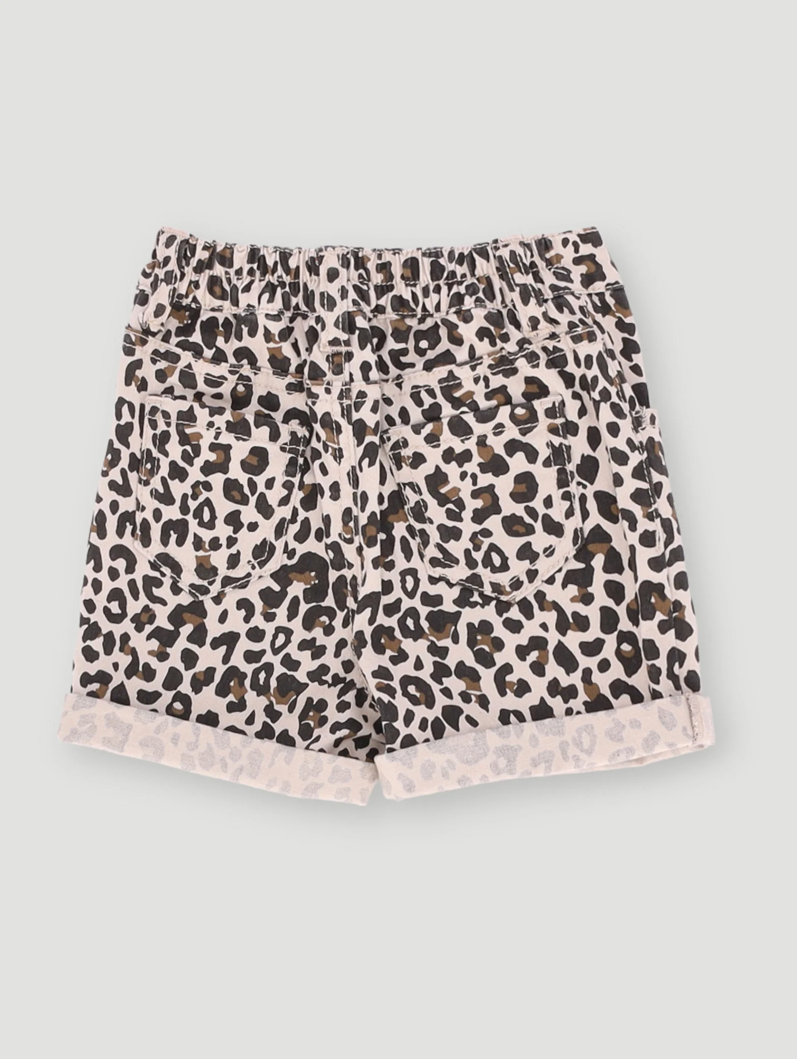 Baby Girls Animal Print Short Denim - Black/Brown - Image 2