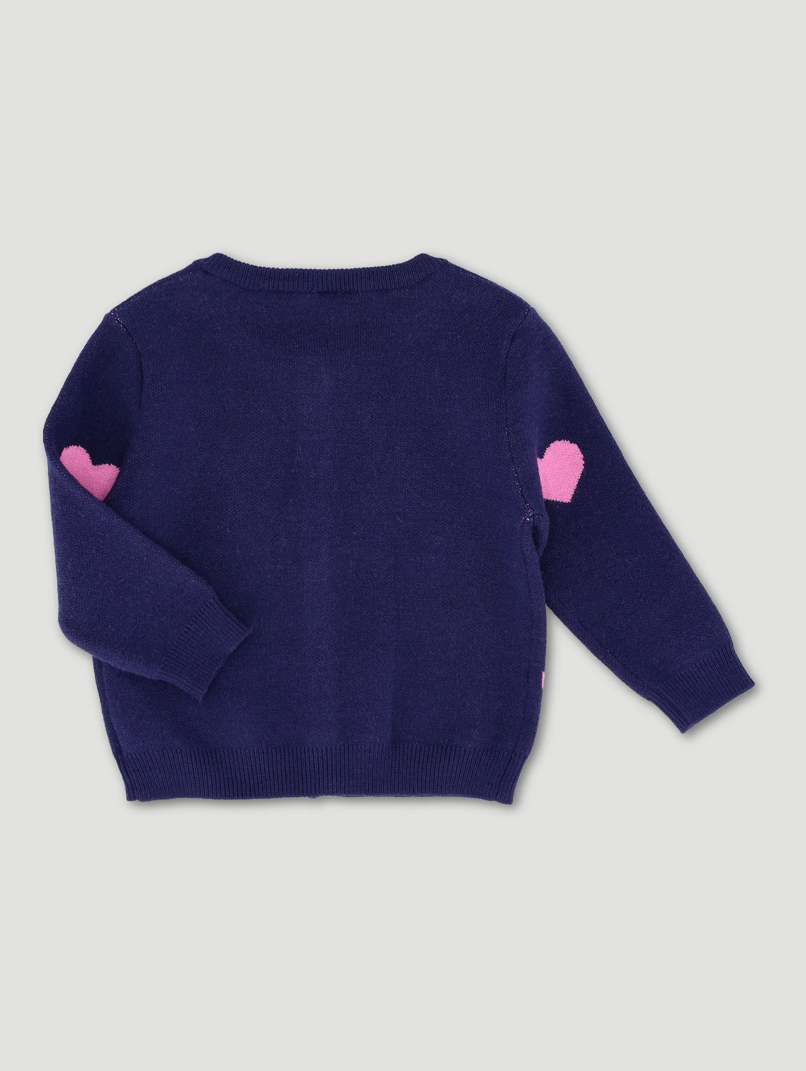 Baby Girls Aop Heart Cardigan - Dark Navy - Image 2