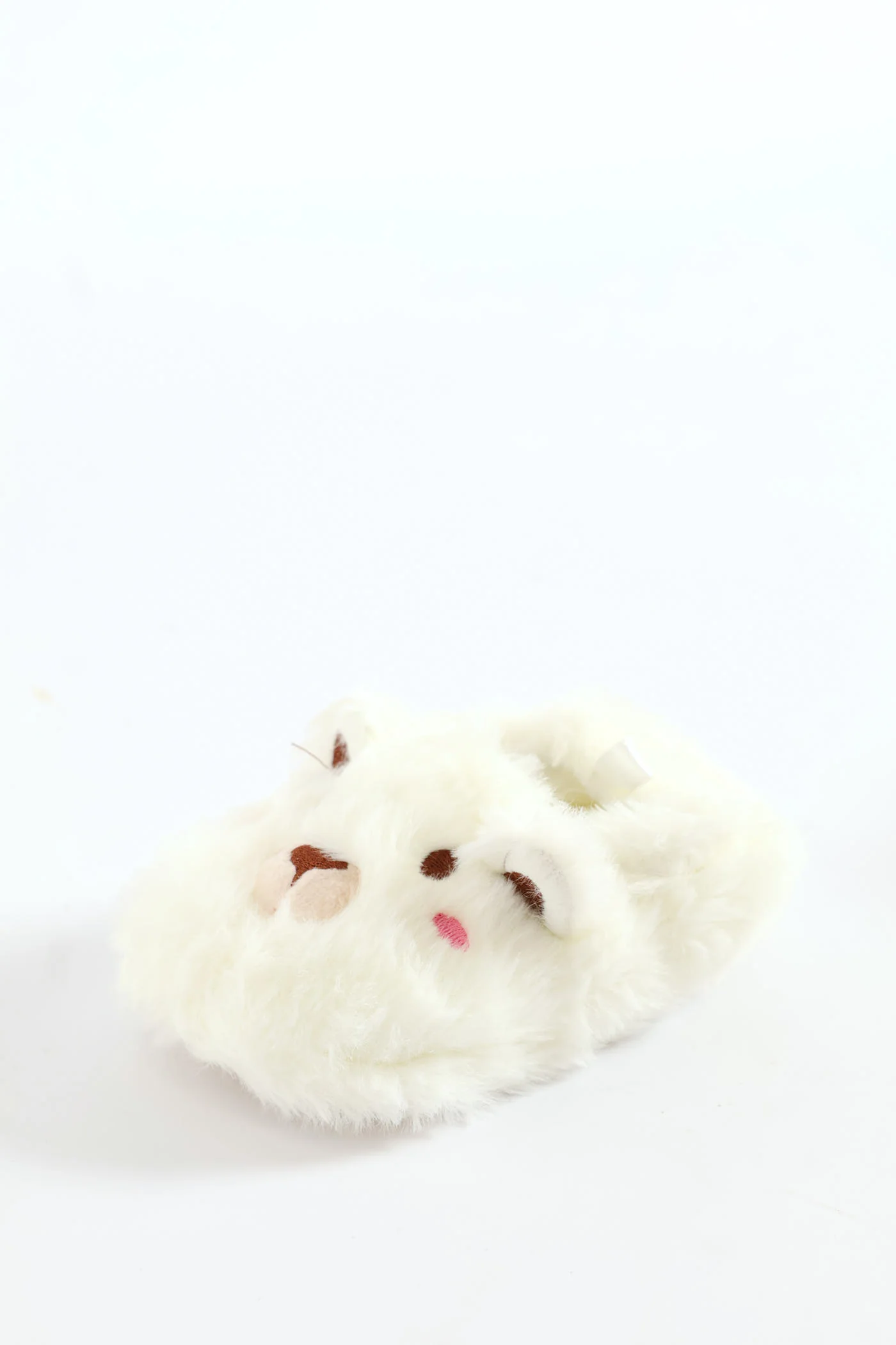 Baby Girls Bear Slipper - White - Image 3