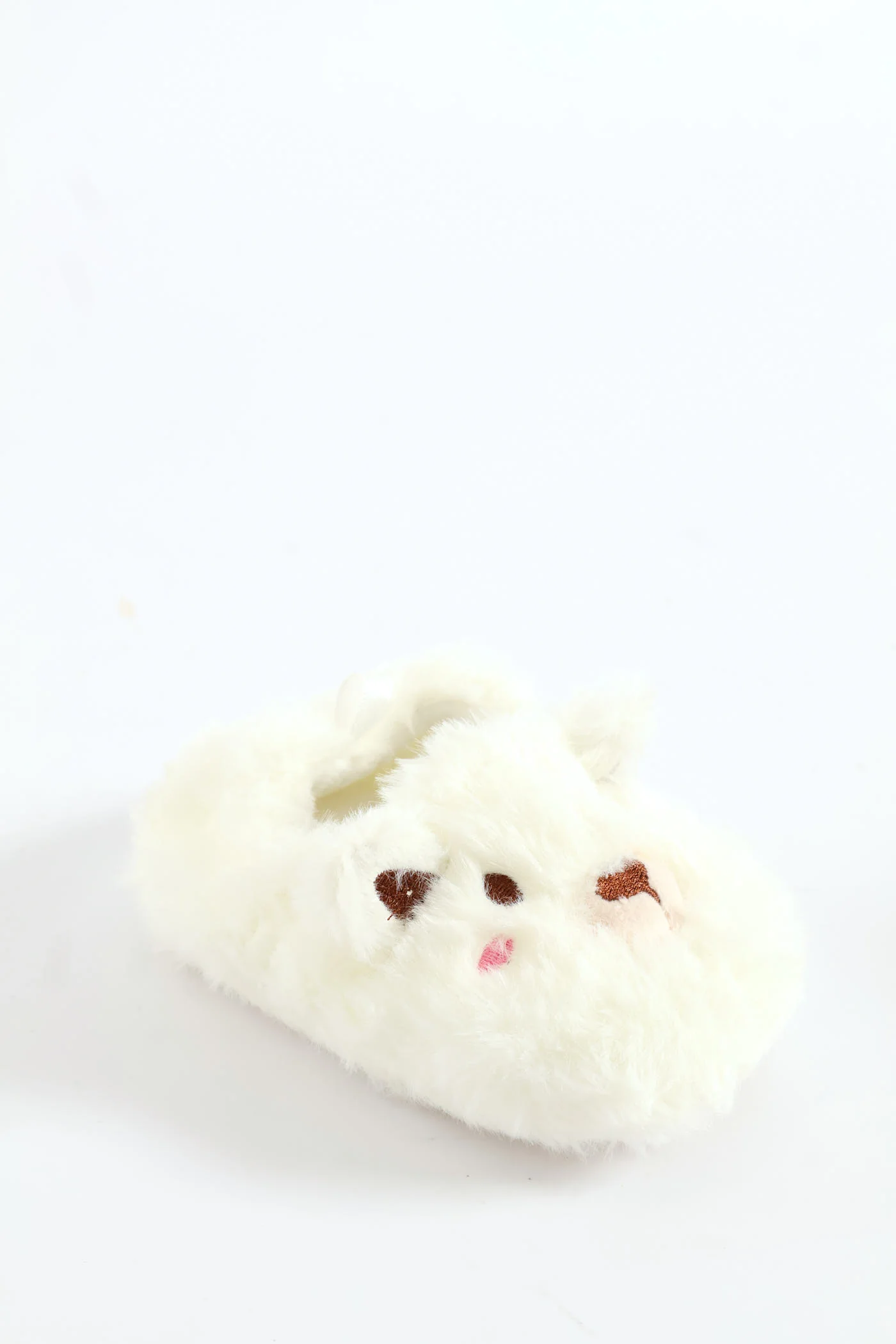 Baby Girls Bear Slipper - White - Image 4