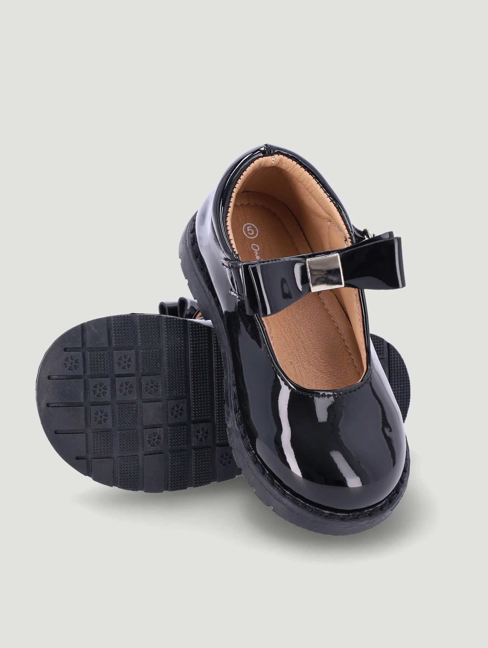 Baby Girls Bow Chunky Smart Pump - Black - Image 3