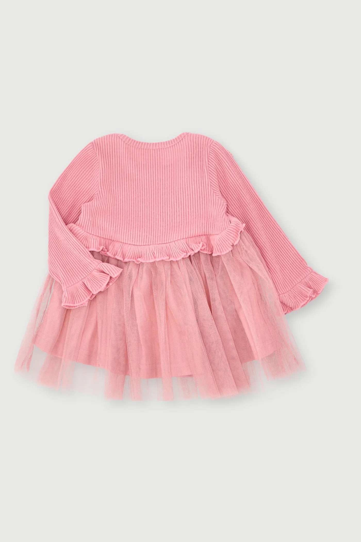 Baby Girls Bow Combo Dress - Mauve - Image 2