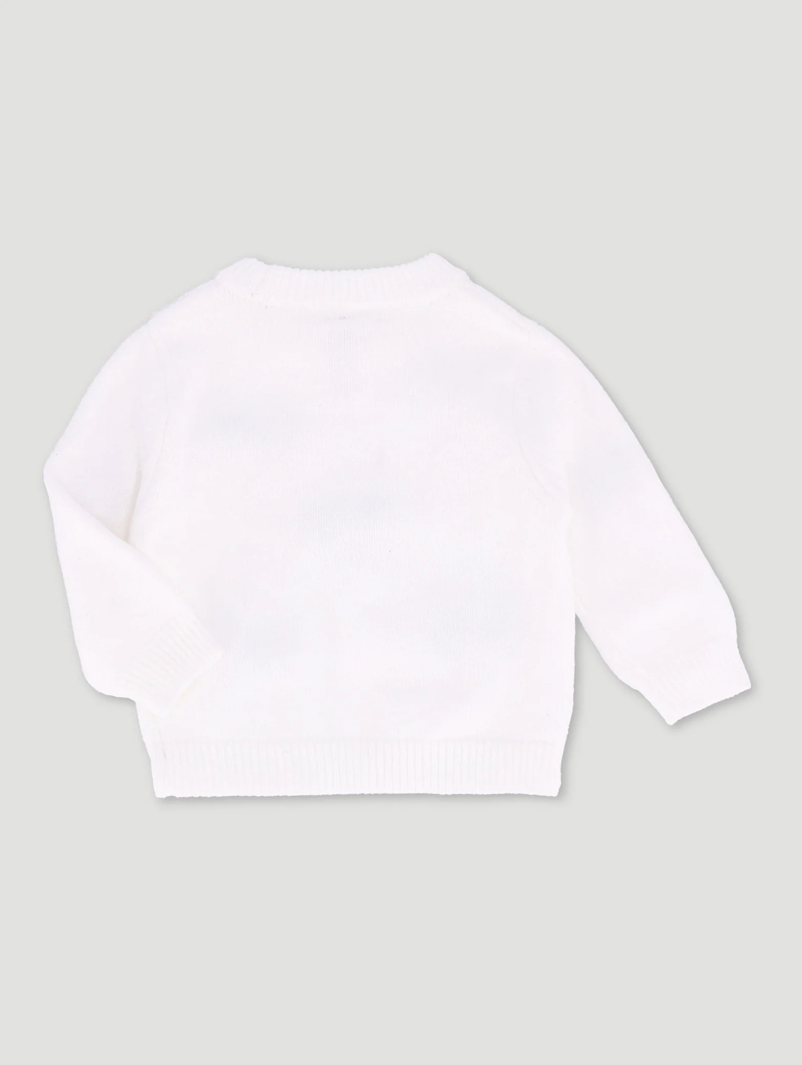 Baby Girls Bow Knit Pullover - Cream - Image 2