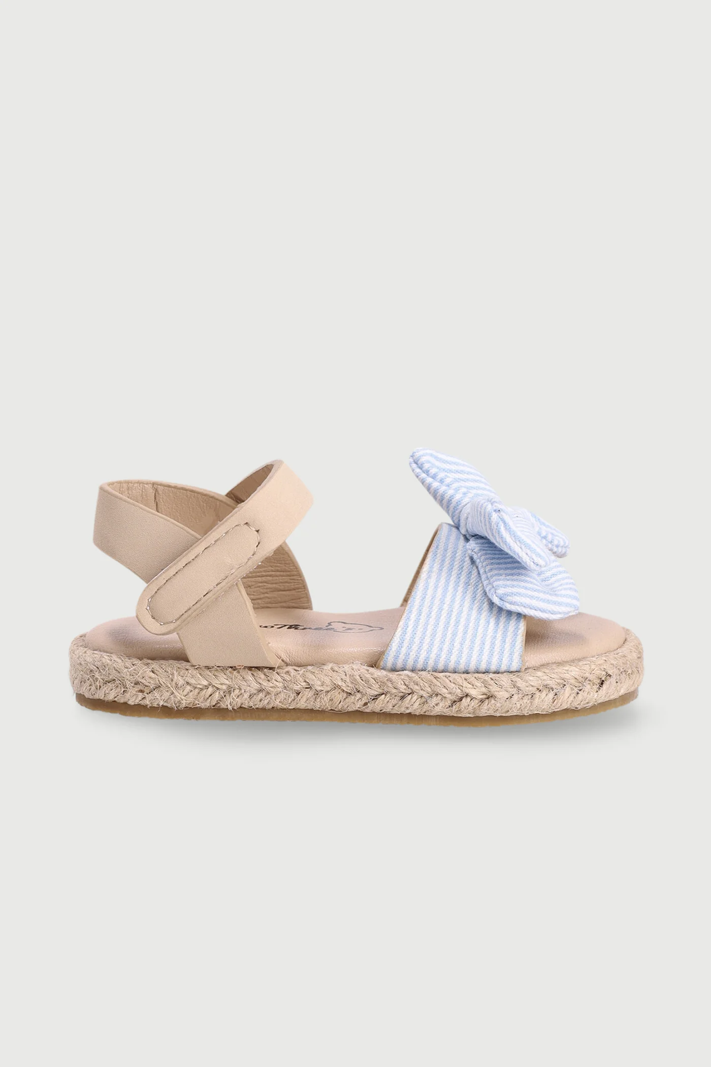 Baby Girls Bow Slingback Espadrille Sandal - White/Blue - Image 3