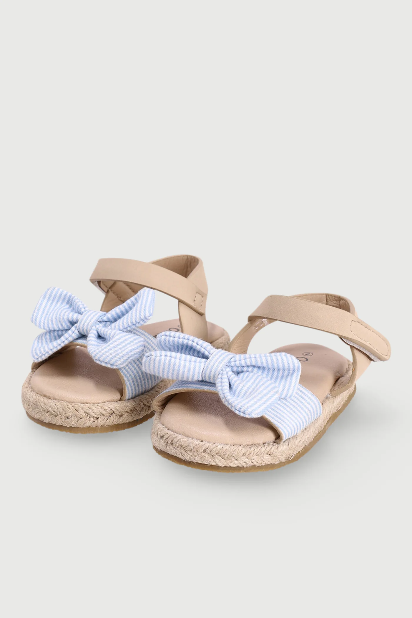 Baby Girls Bow Slingback Espadrille Sandal - White/Blue - Image 4