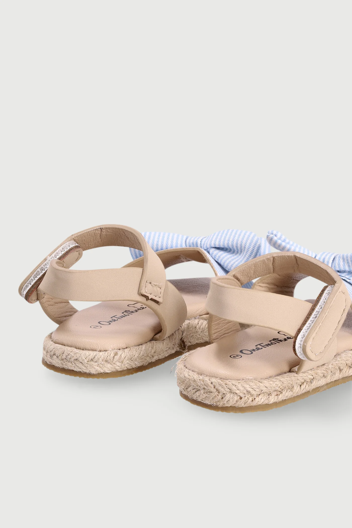 Baby Girls Bow Slingback Espadrille Sandal - White/Blue - Image 5