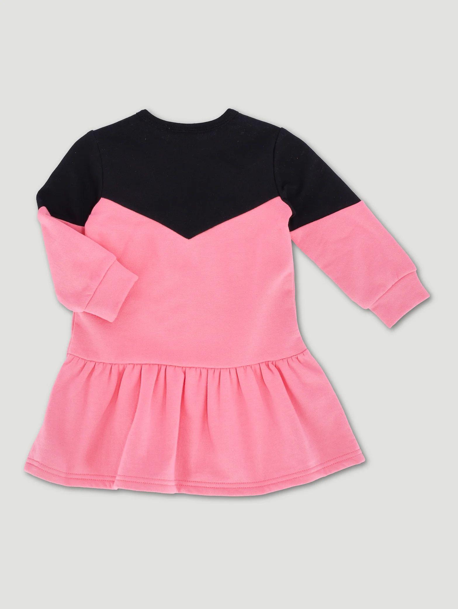 Baby Girls Colour Block Butterfly Fleece Dress - Image 2
