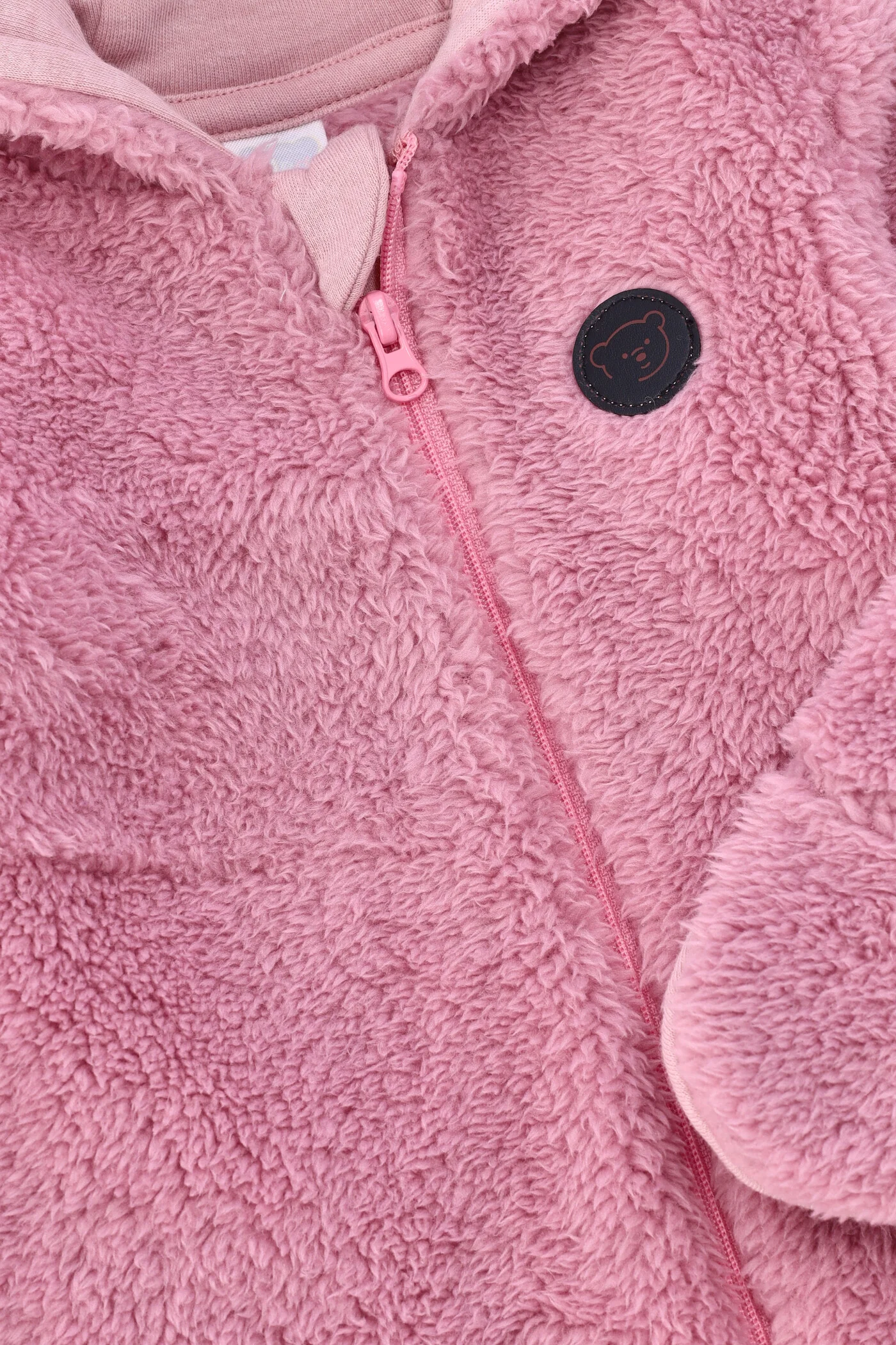 Baby Girls Core Sherpa Bear Sleepsuit - Pink - Image 2
