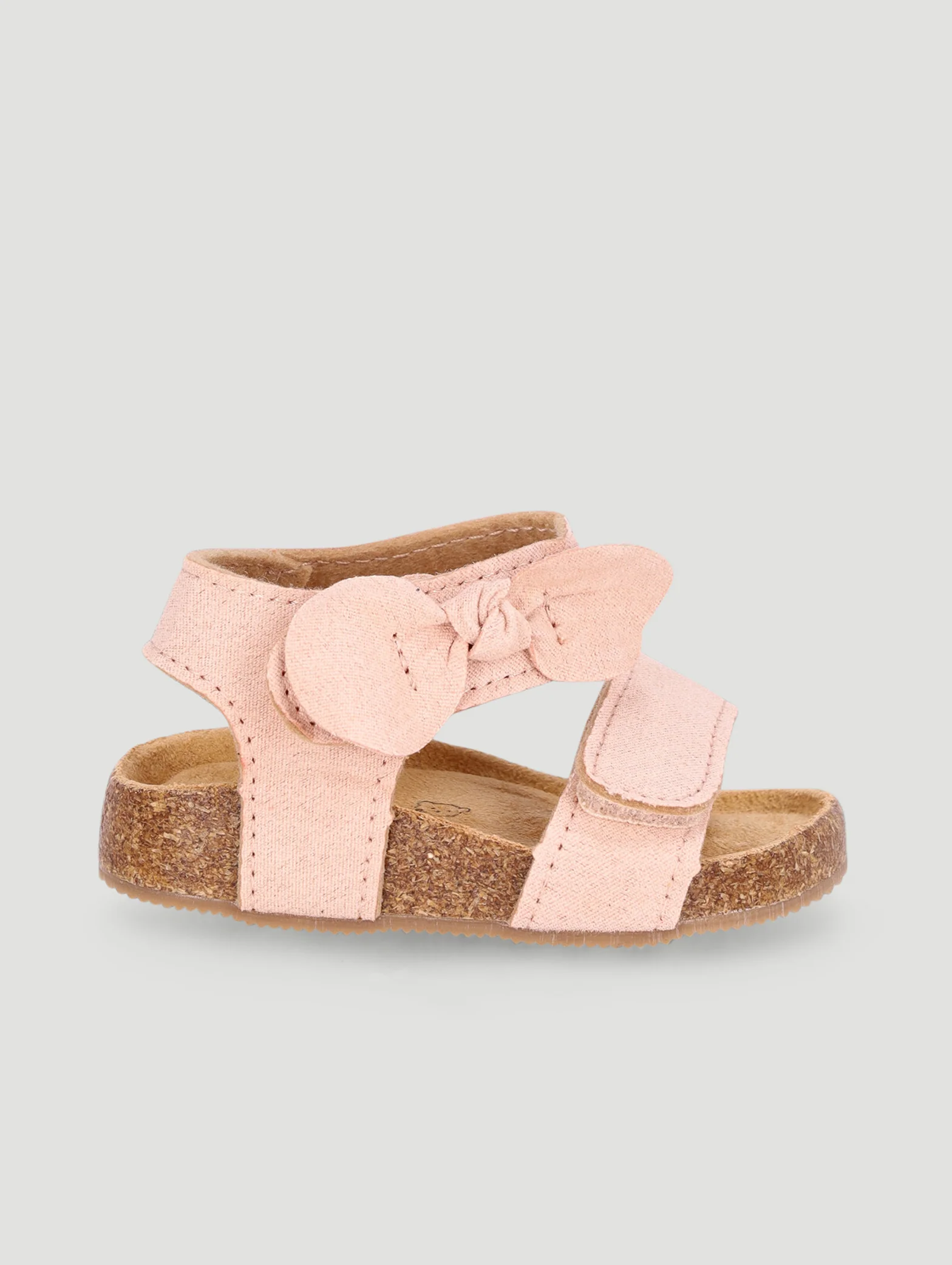 Baby Girls Cork Outsole Bow Sandal - Dusty Pink - Image 2