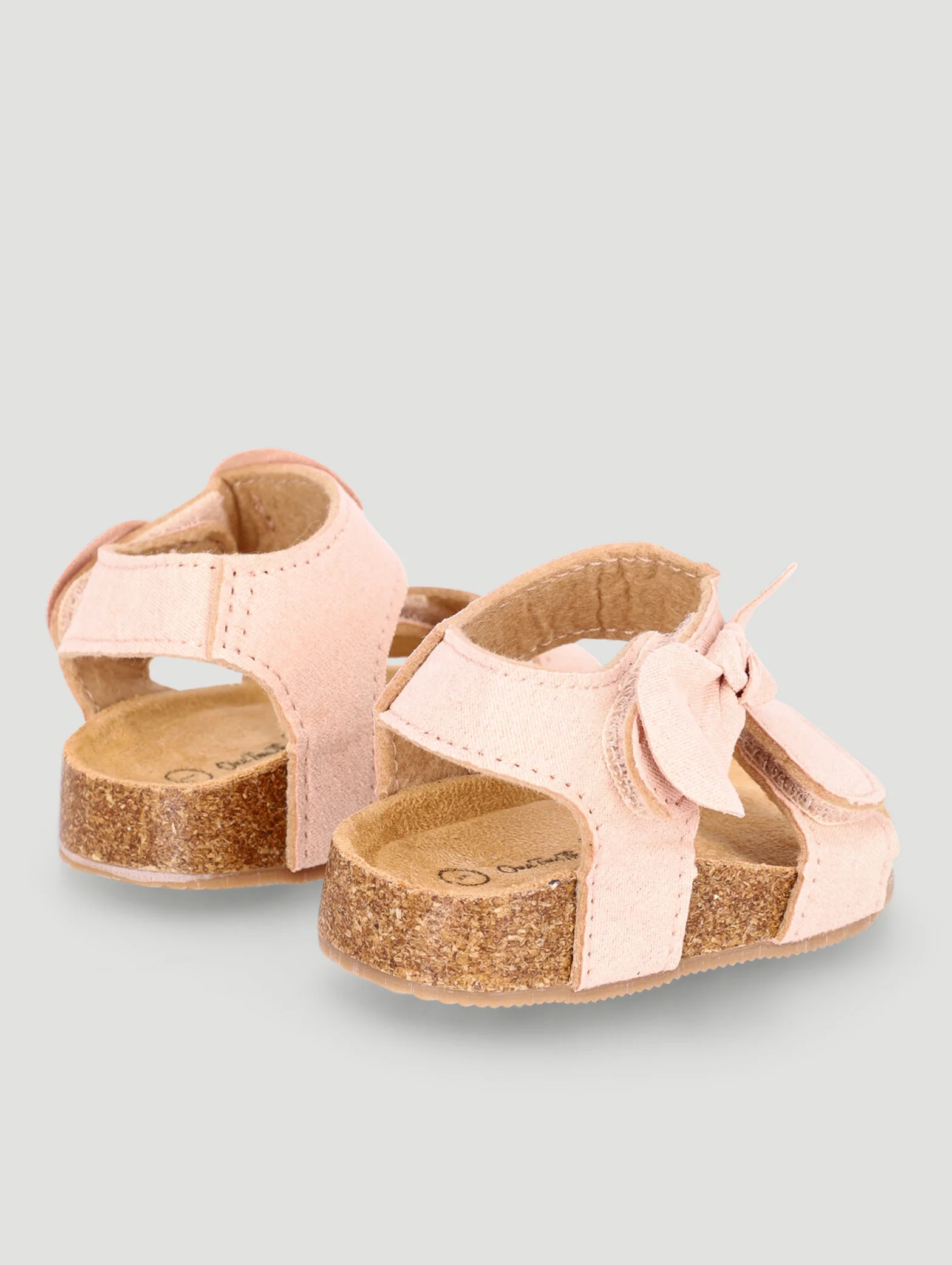 Baby Girls Cork Outsole Bow Sandal - Dusty Pink - Image 3