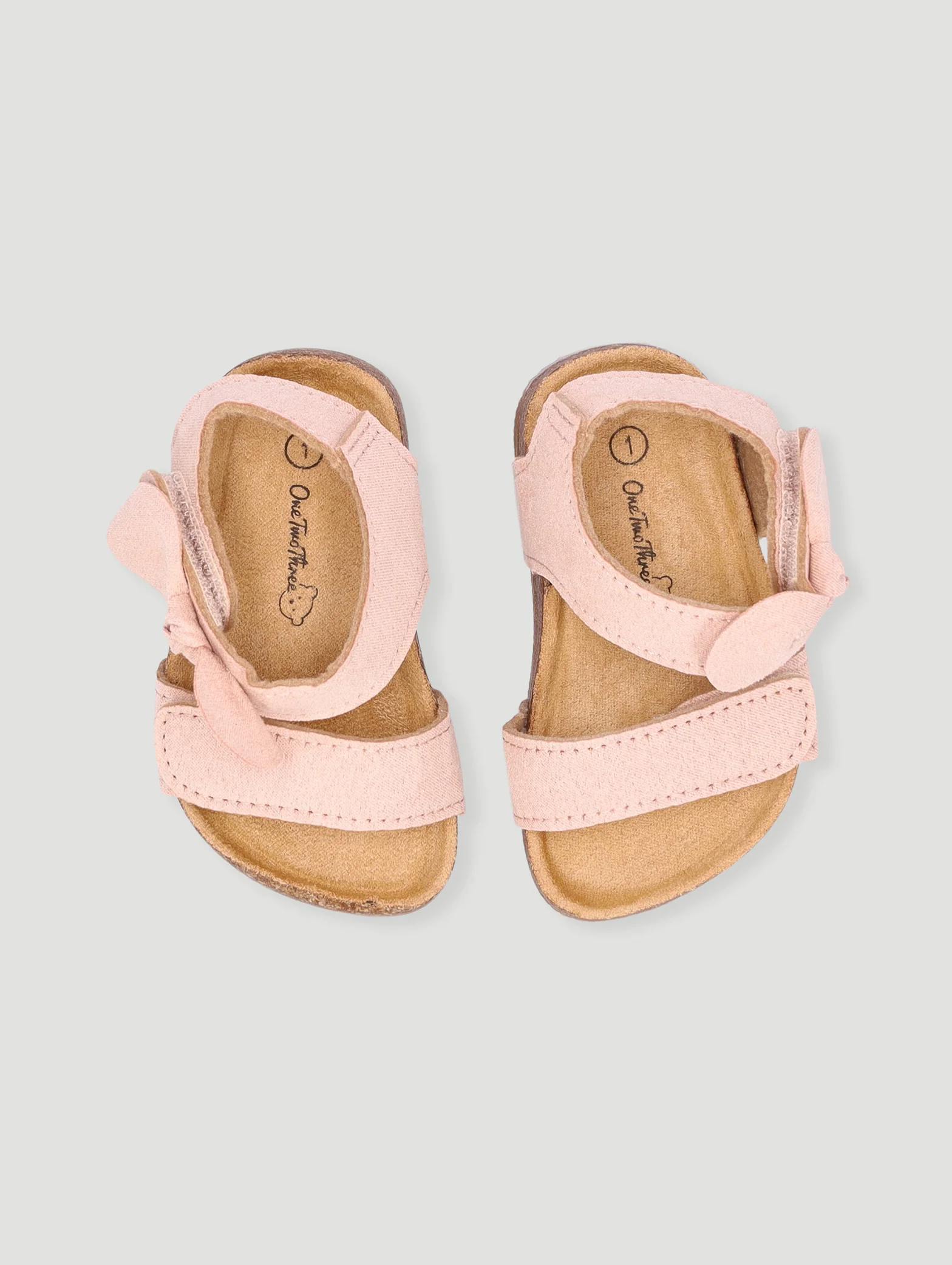 Baby Girls Cork Outsole Bow Sandal - Dusty Pink - Image 4