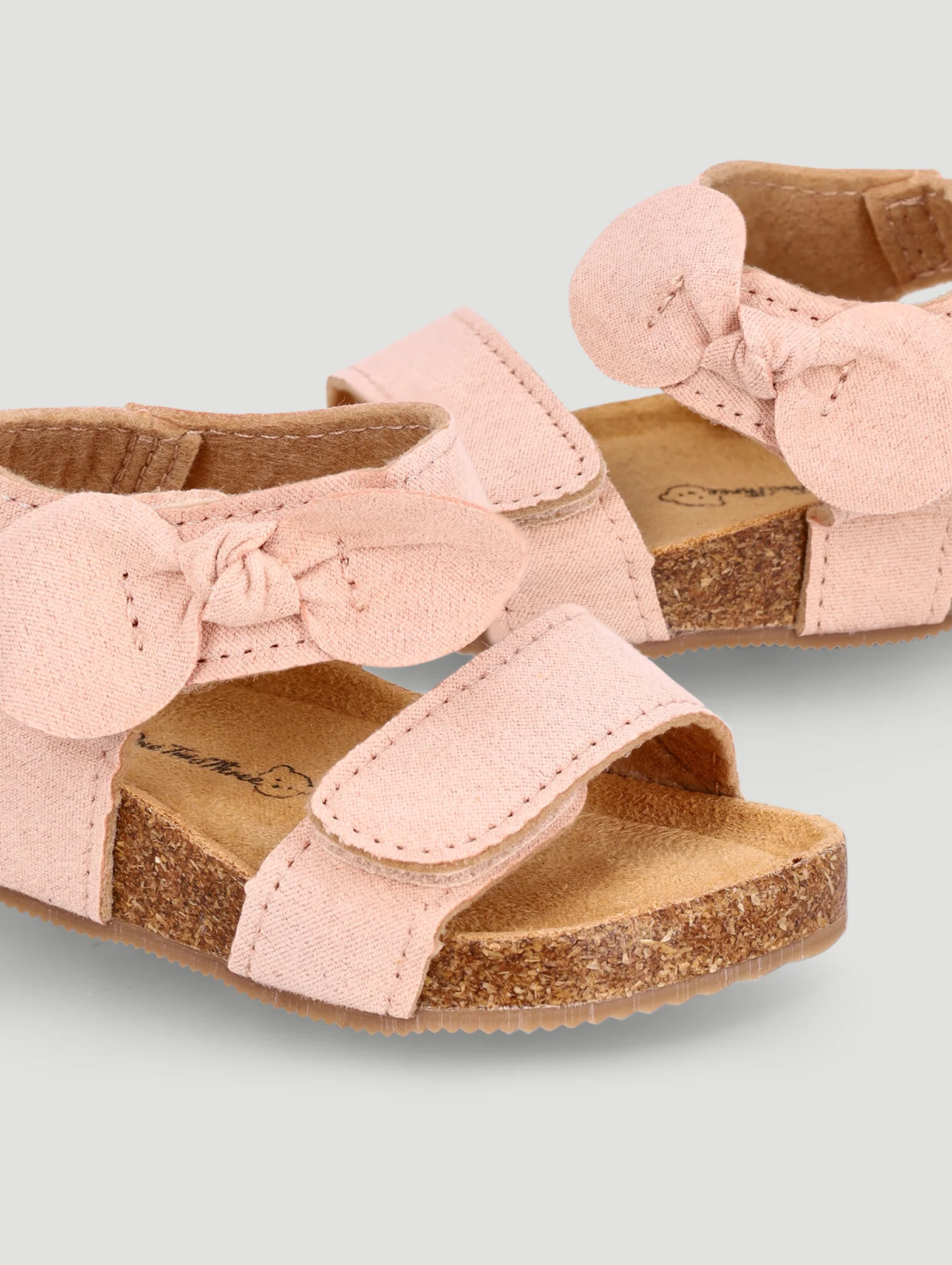 Baby Girls Cork Outsole Bow Sandal - Dusty Pink - Image 5