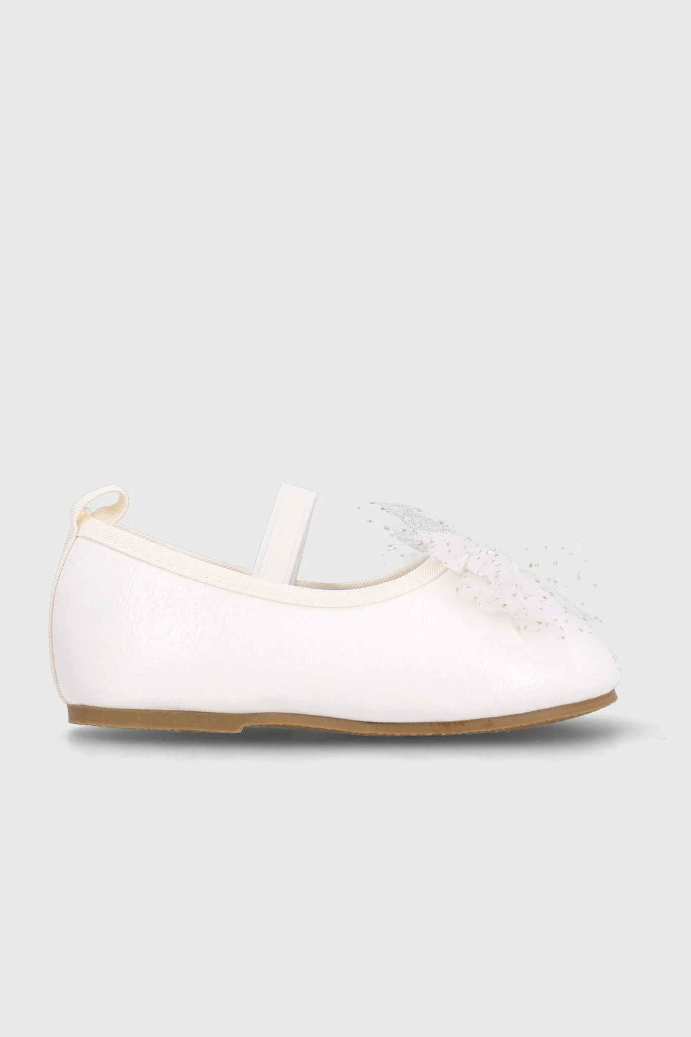Baby Girls Crinkle Bow Pump - White - Image 2