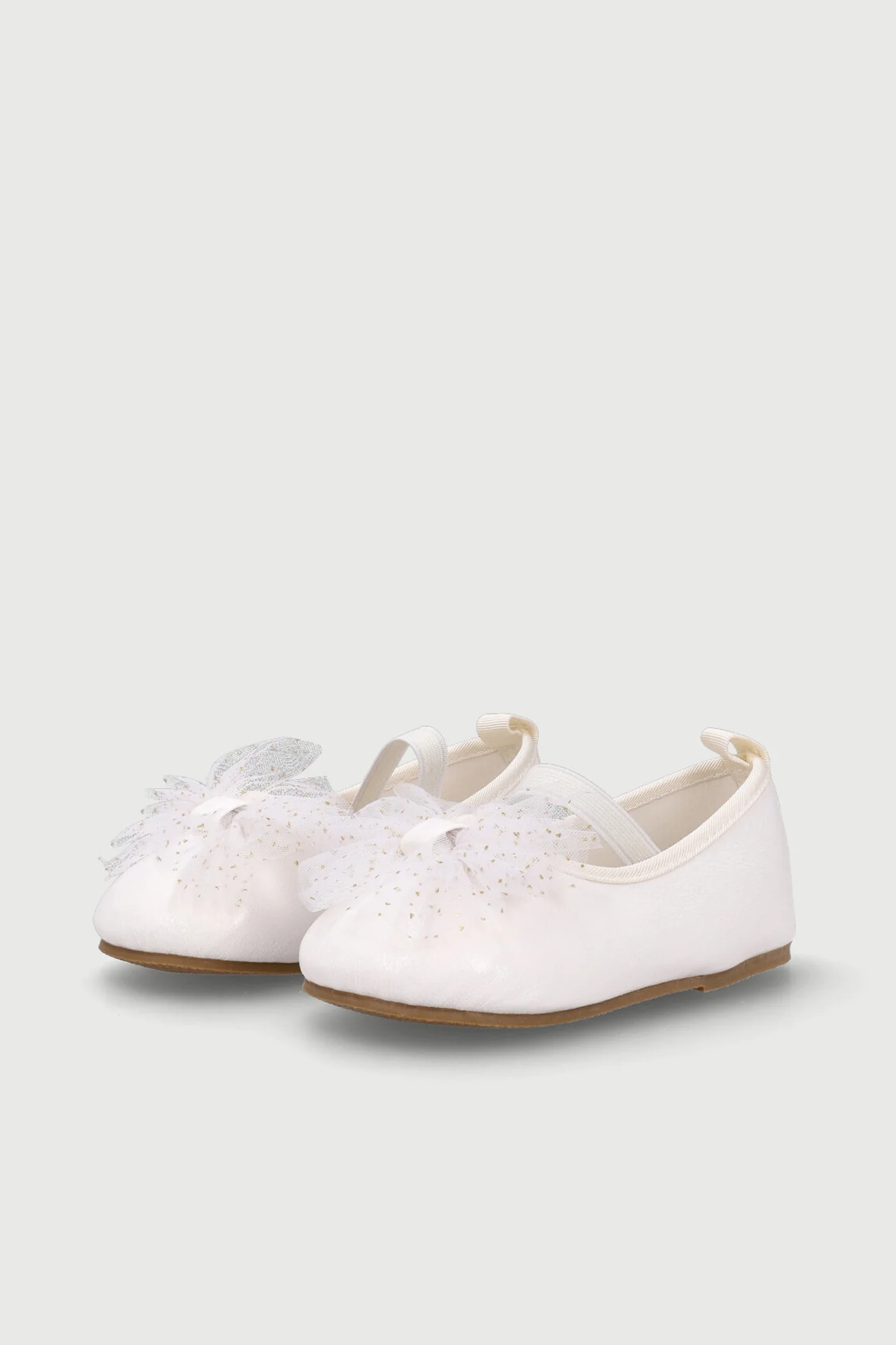 Baby Girls Crinkle Bow Pump - White - Image 4