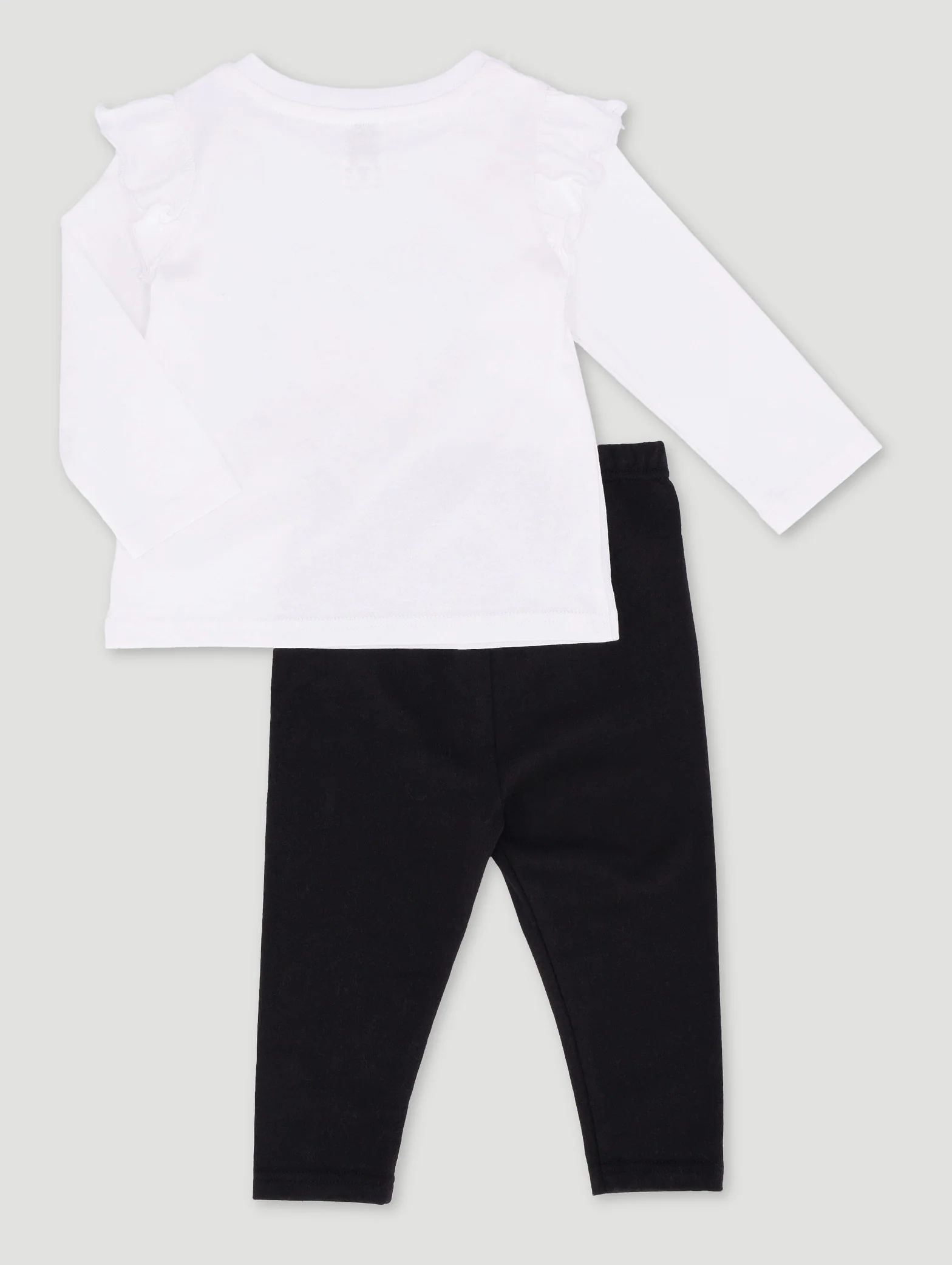 Baby Girls Daddy'S Girl Top & Legging Set - White/Black - Image 2