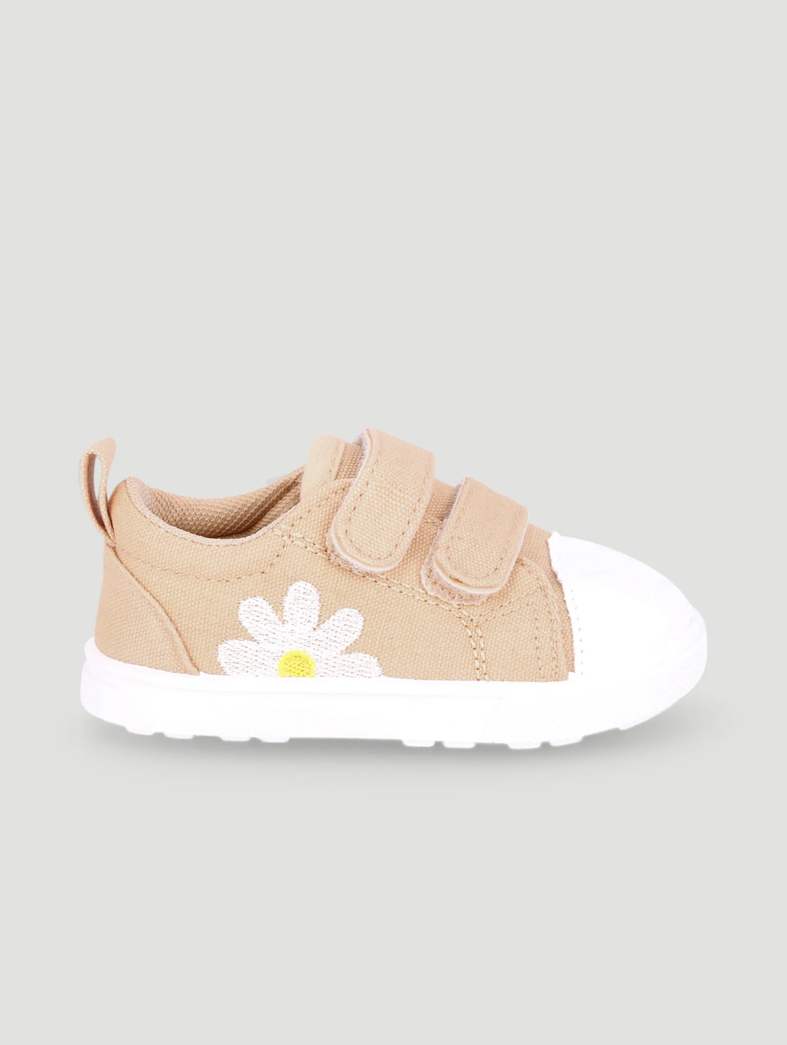Baby Girls Daisy Canvas Sneaker - Stone - Image 4