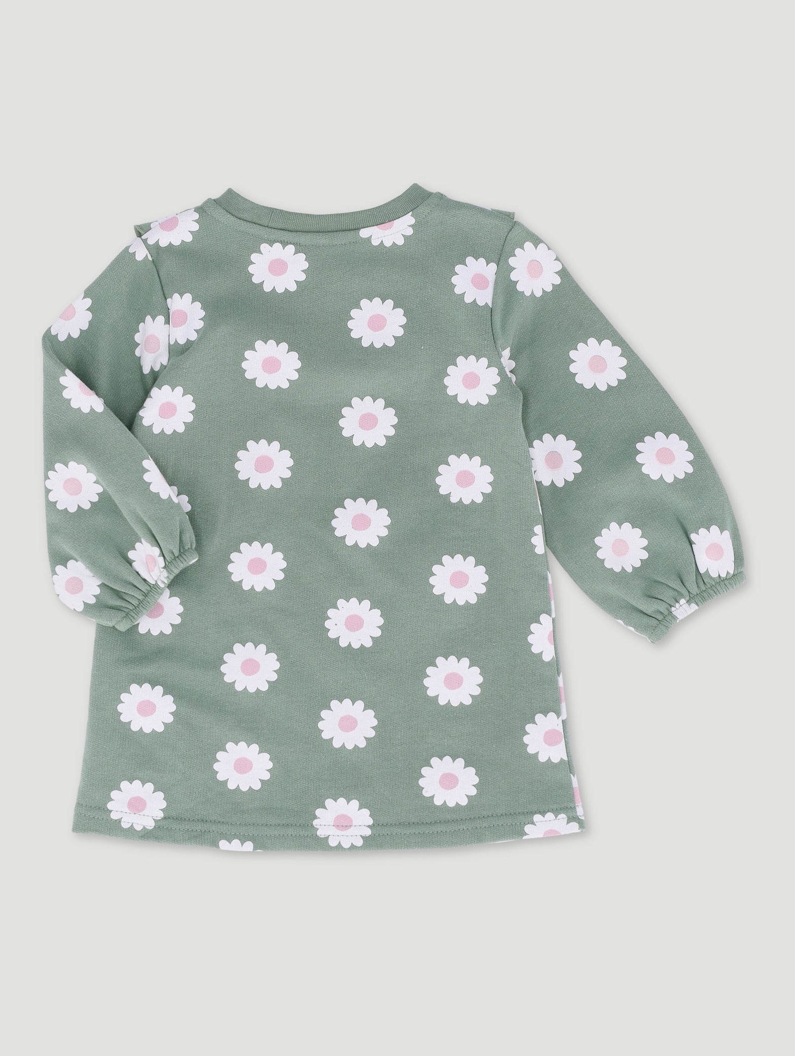 Baby Girls Daisy Print Fleece Dress - Multi - Image 2