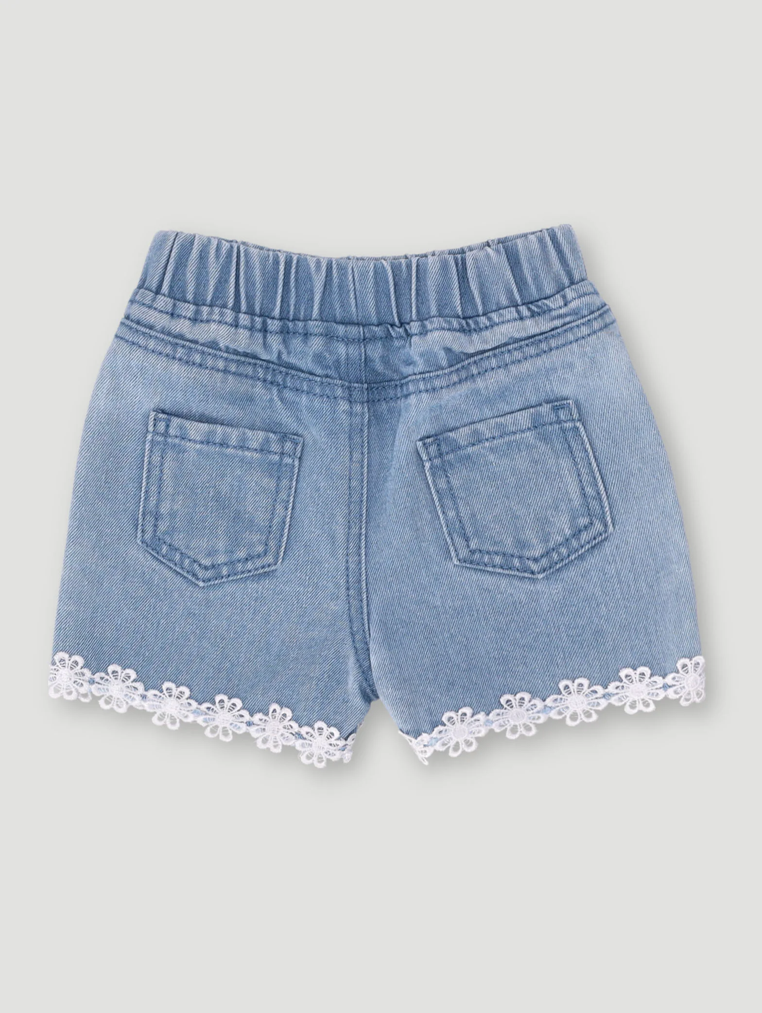 Baby Girls Denim Angalaise Short - Blue - Image 2