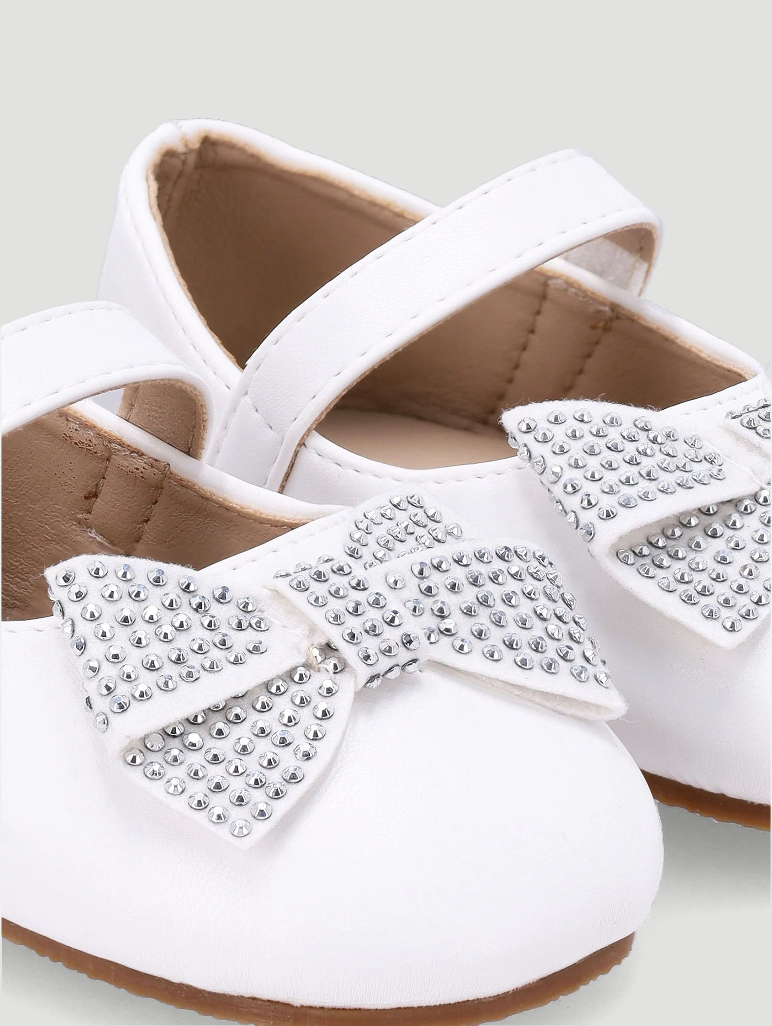 Baby Girls Embellished Pump With Bow - White - Image 2
