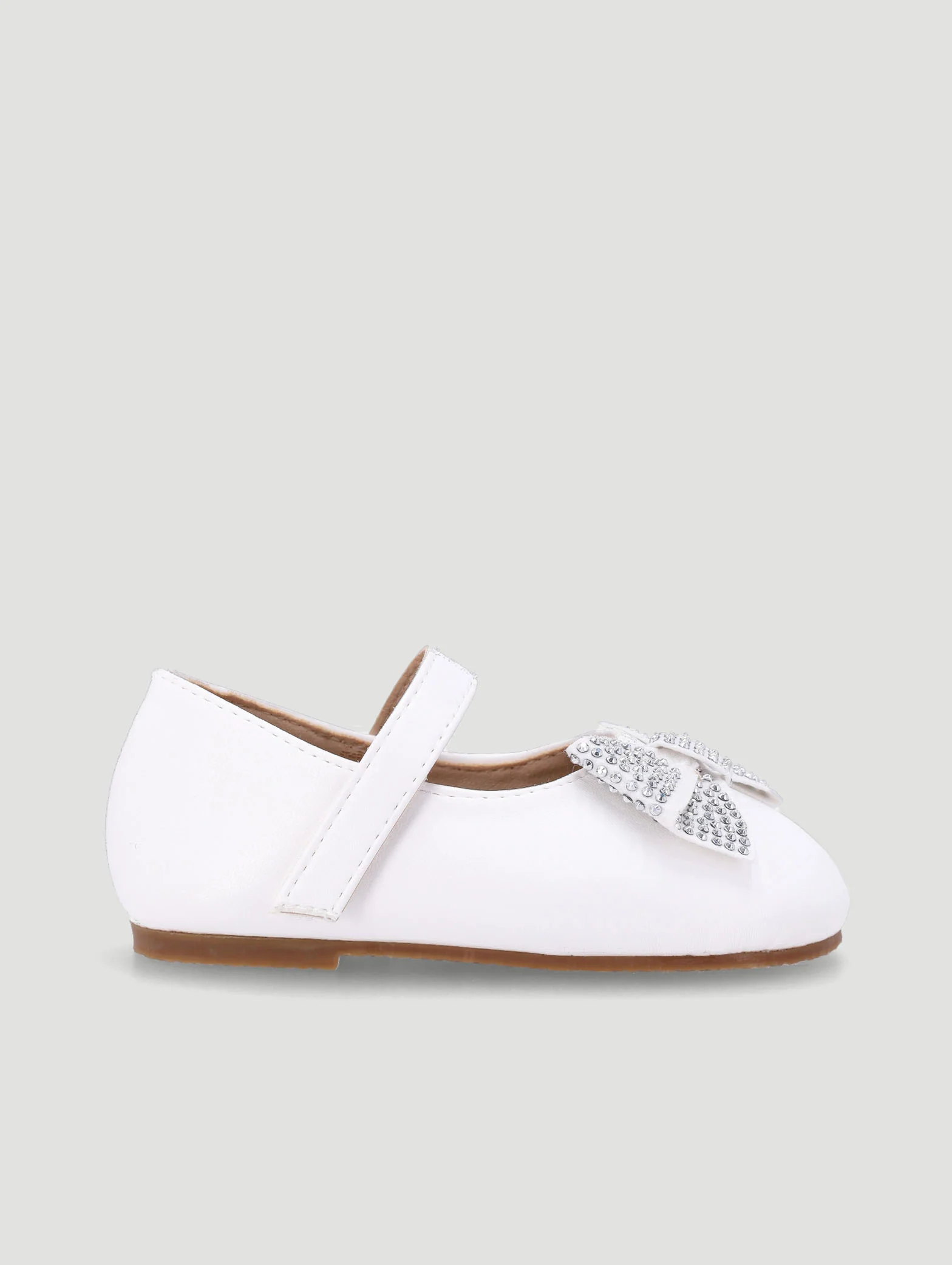 Baby Girls Embellished Pump With Bow - White - Image 4