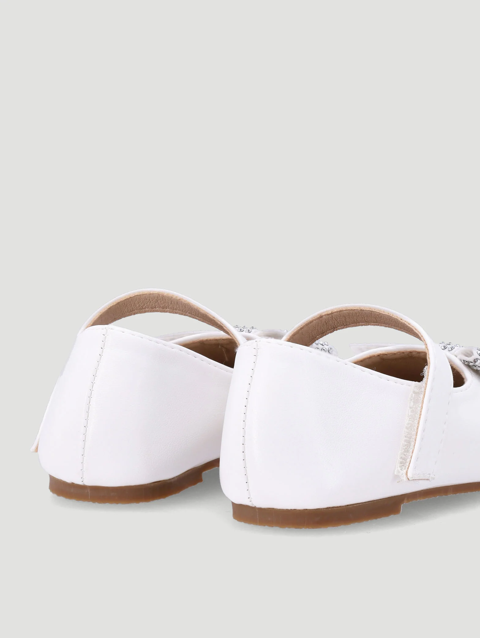 Baby Girls Embellished Pump With Bow - White - Image 5