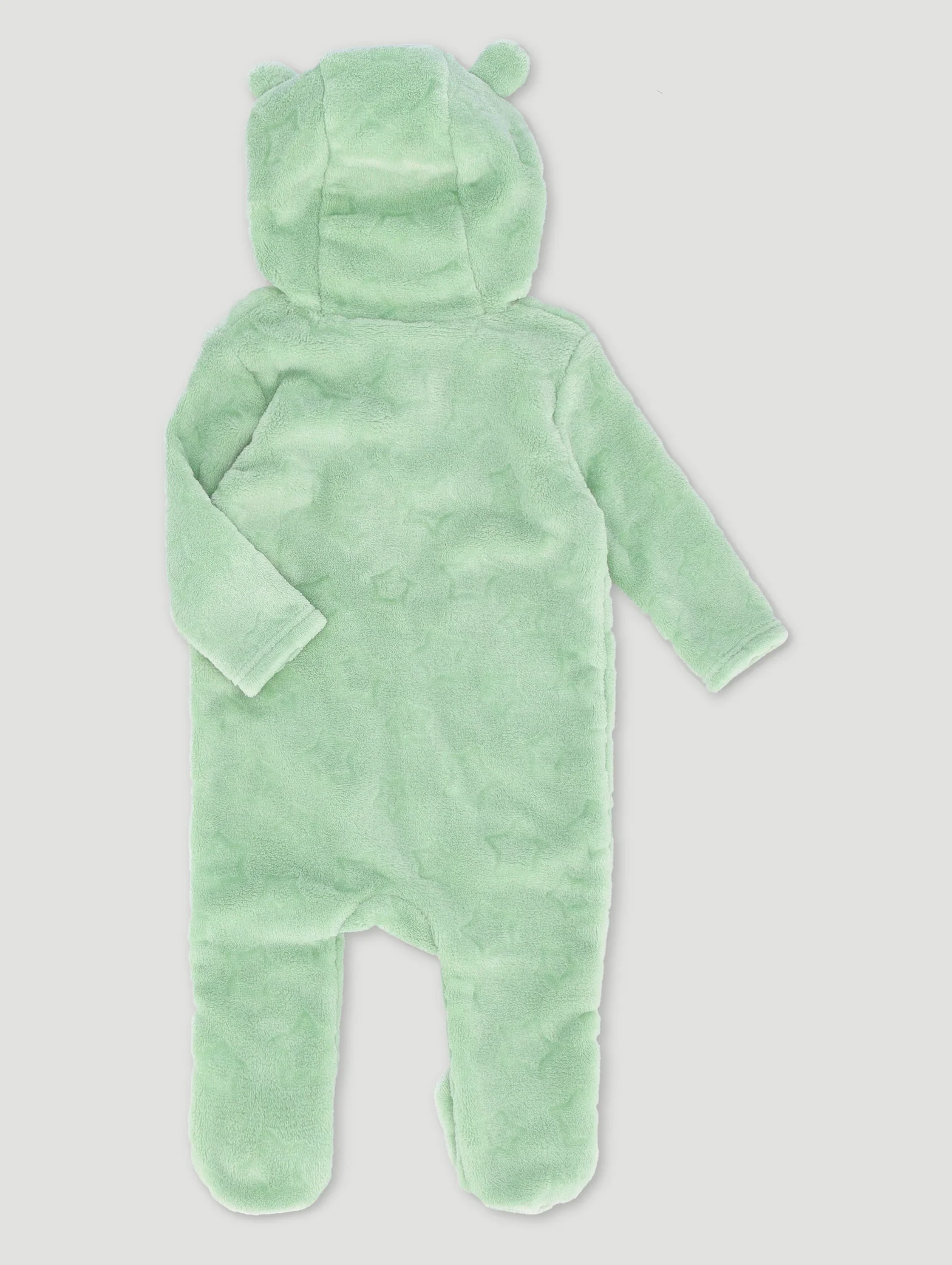 Baby Girls Embossed Stars Romper - Sage - Image 2