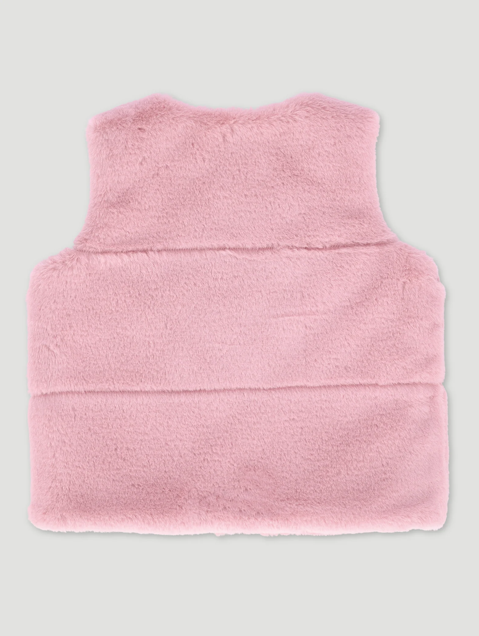Baby Girls  Faux Fur Embossed Gillet - Dusty Pink - Image 2