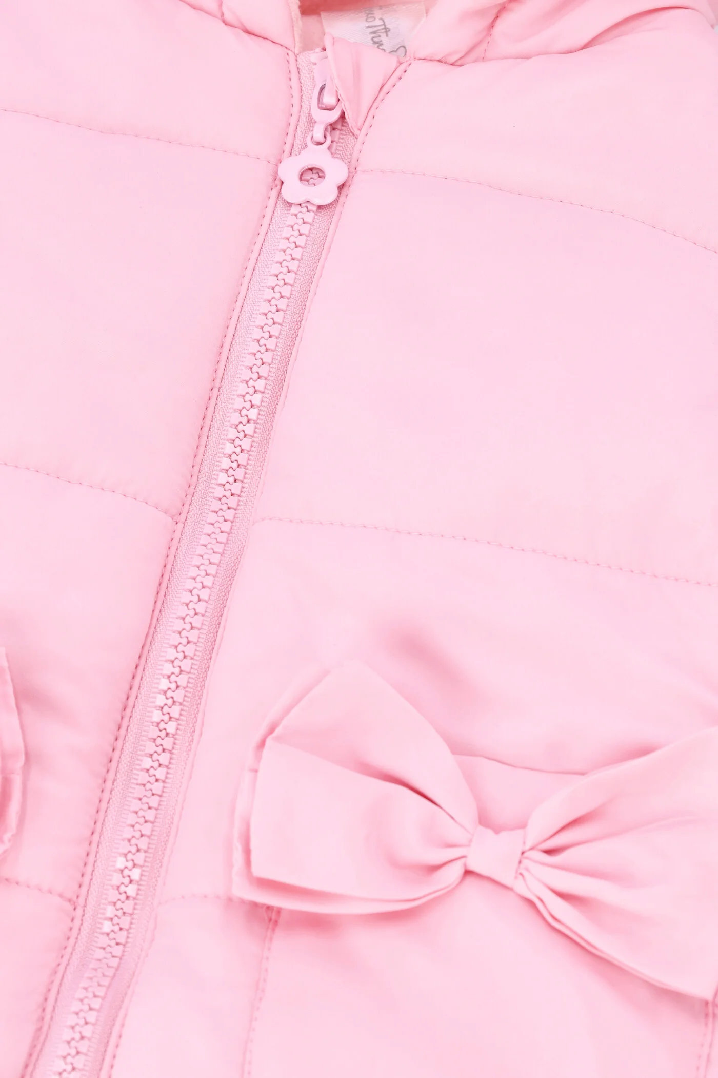 Baby Girls Faux Fur Puffer Jacket - Pink - Image 2