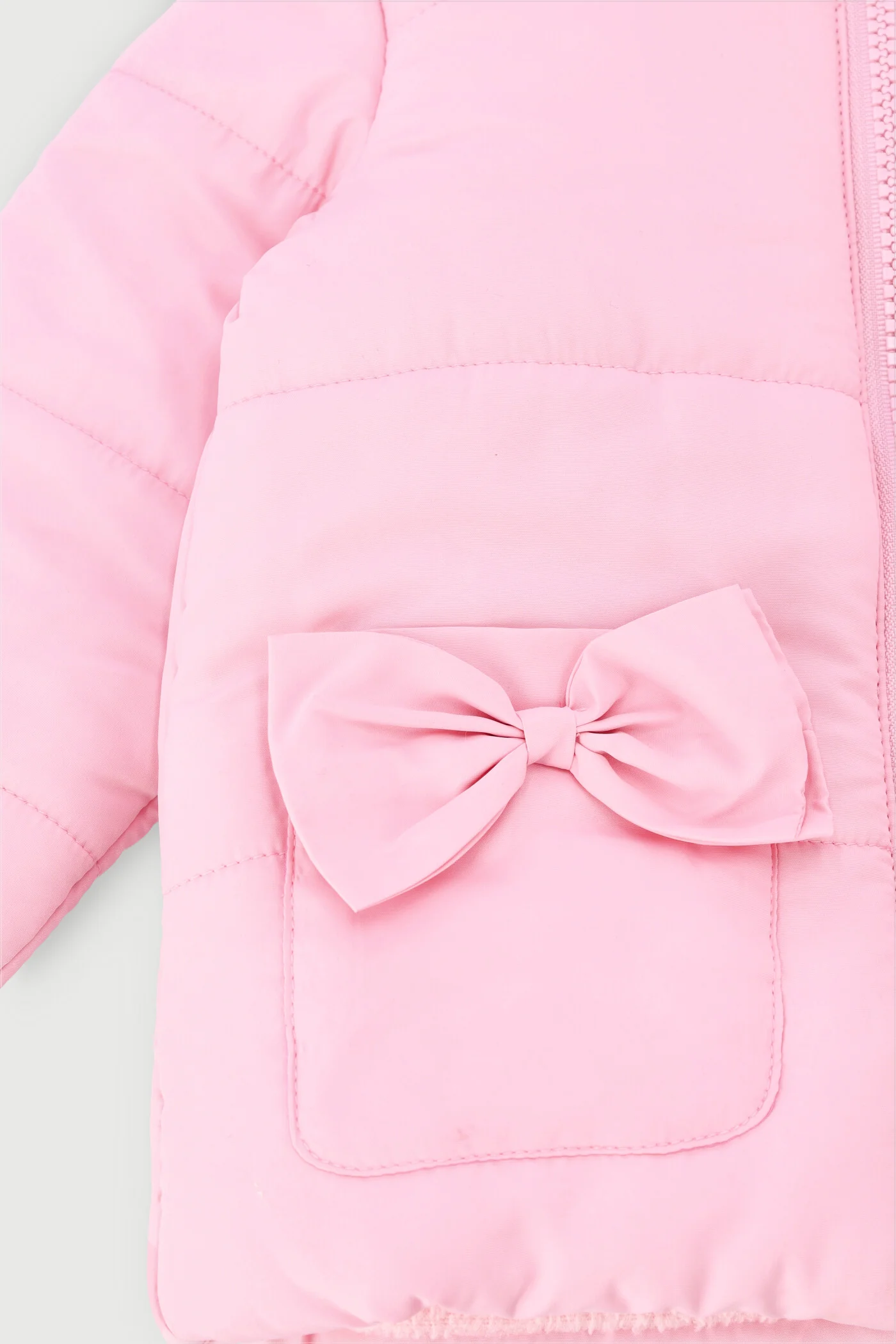 Baby Girls Faux Fur Puffer Jacket - Pink - Image 4