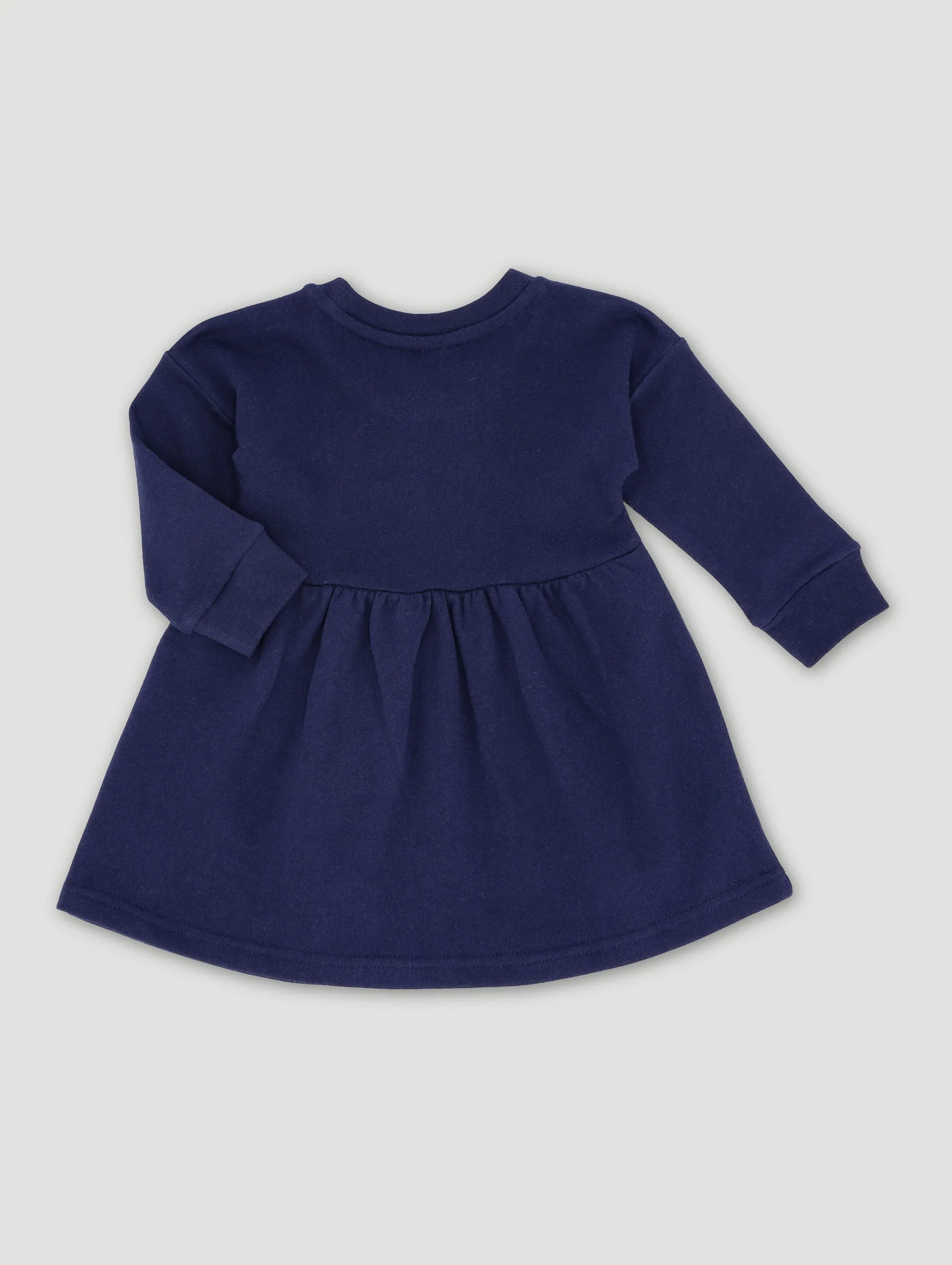 Baby Girls Fleece Heart Dress - Black/Navy - Image 2