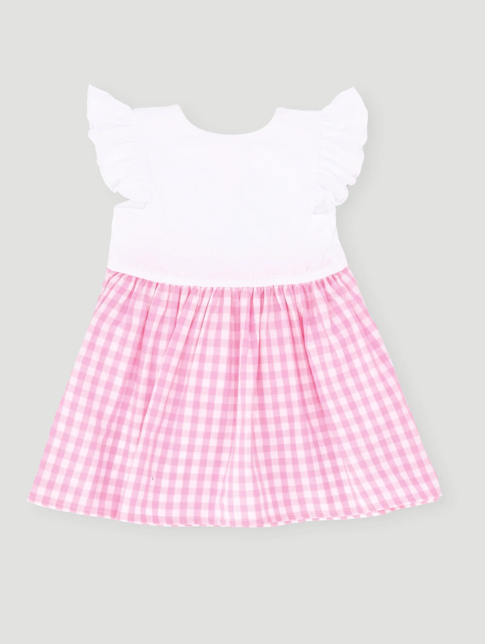 Baby Girls Flower Check Dress - Pink - Image 2