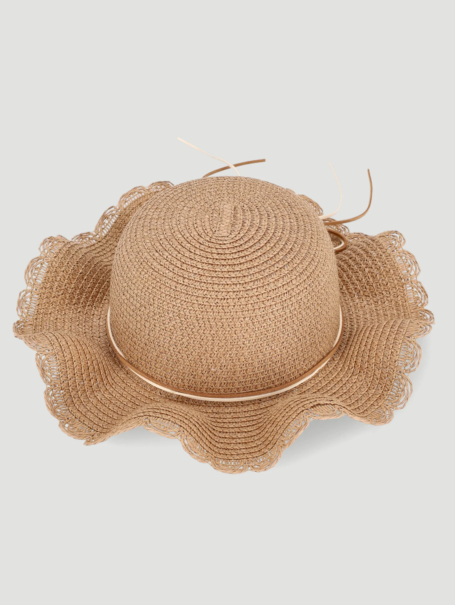 Baby Girls Frill Daisy Straw Hat - Natural - Image 2