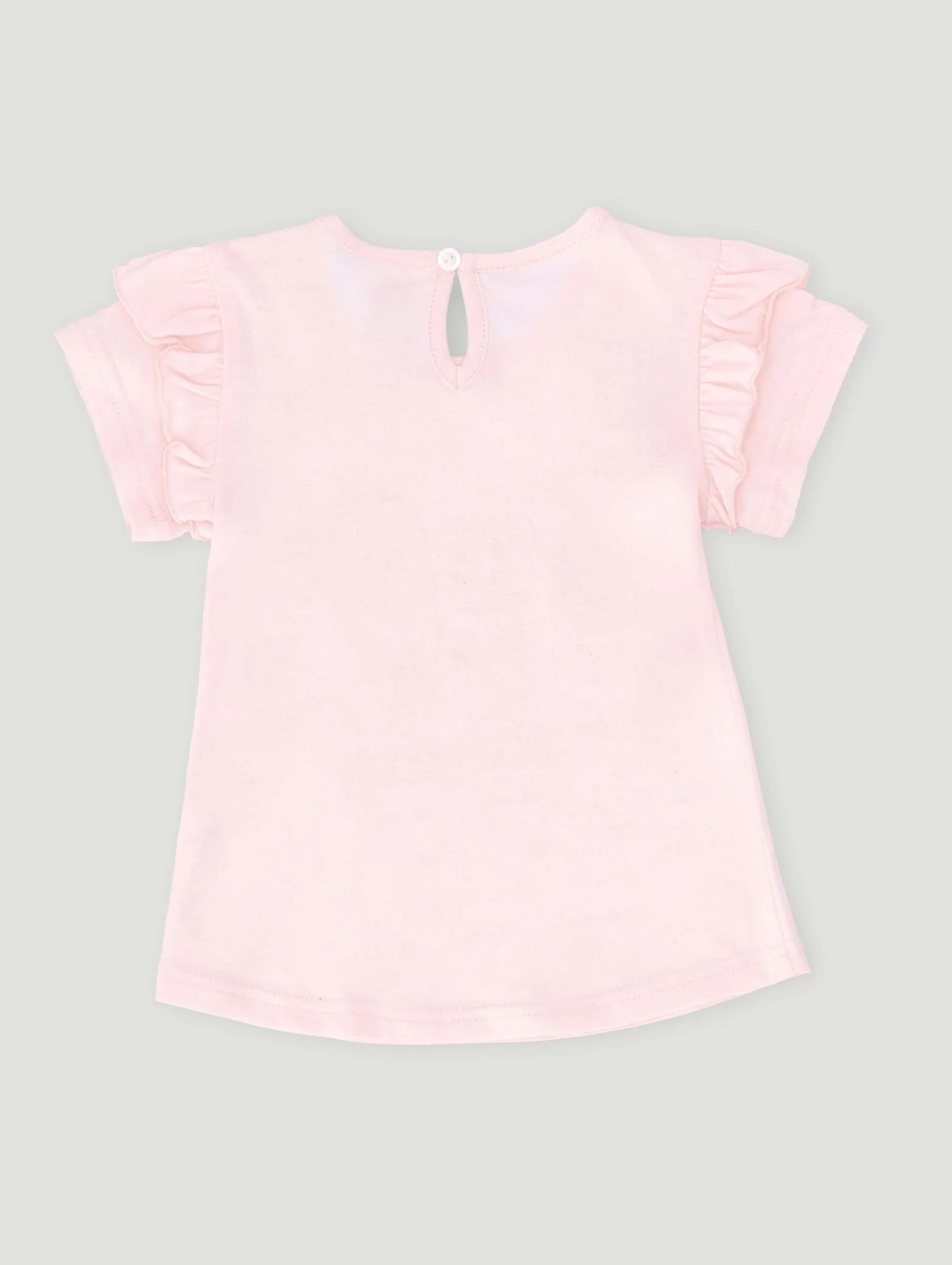 Baby Girls Frill Girls Will Change The World Tee - Dusty Pink - Image 2