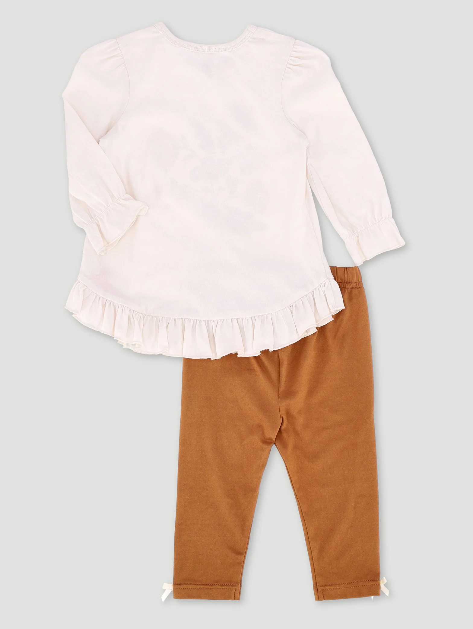 Baby Girls Frill Hem Set - Rust - Image 2