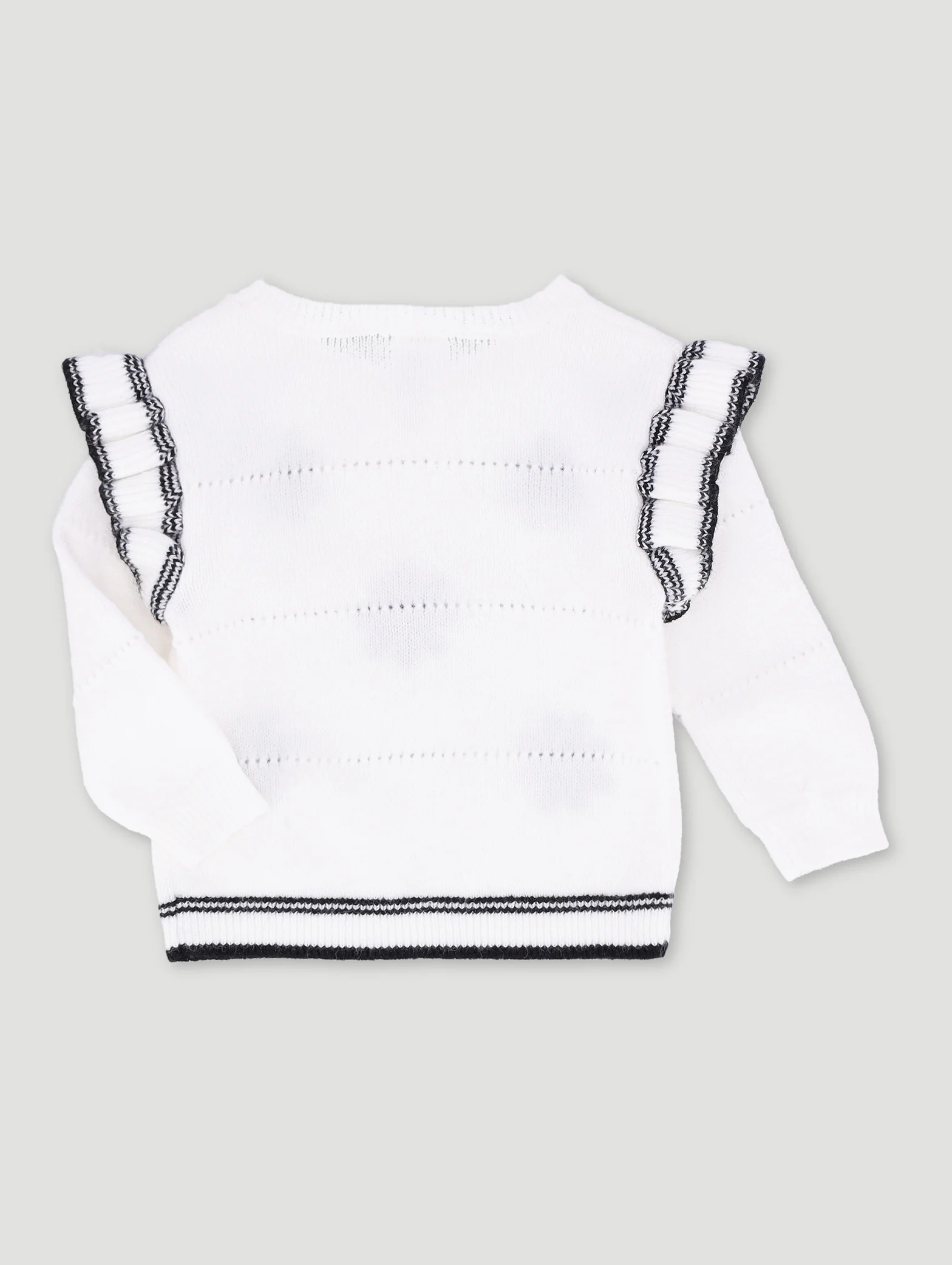 Baby Girls Frill Pullover Knitwear - Cream - Image 2