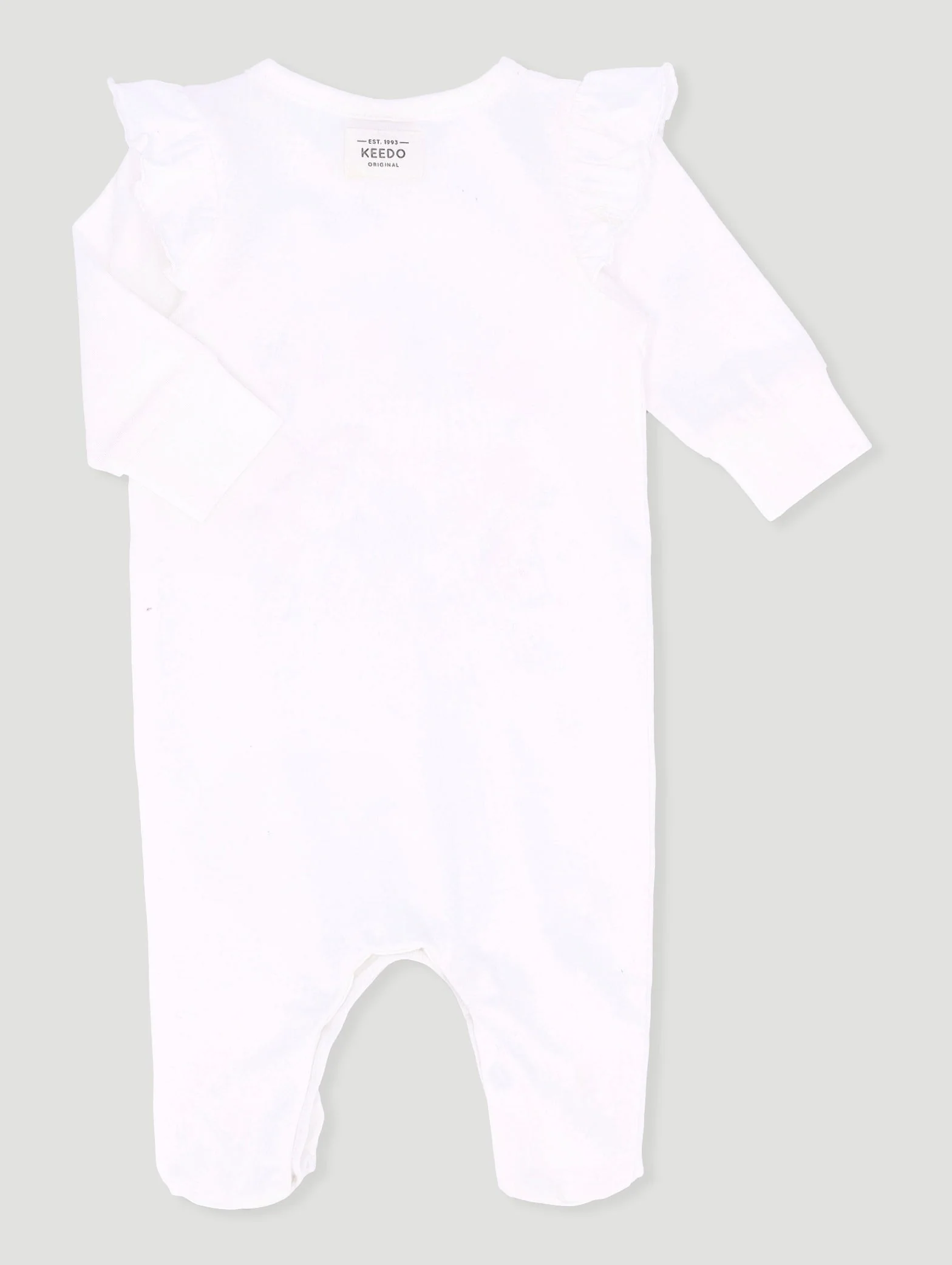 Keedo Baby Girls Frilled Cotton Lycra Sleepsuit with Placement Print - Image 2