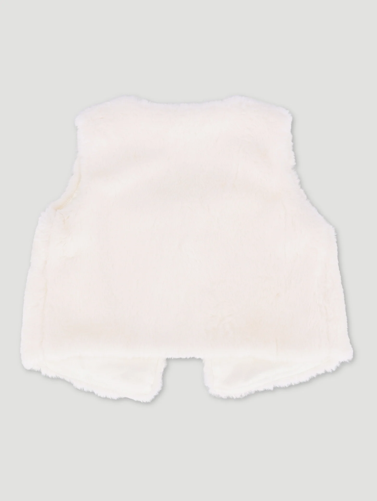 Baby Girls Fur Gillet - Cream - Image 2