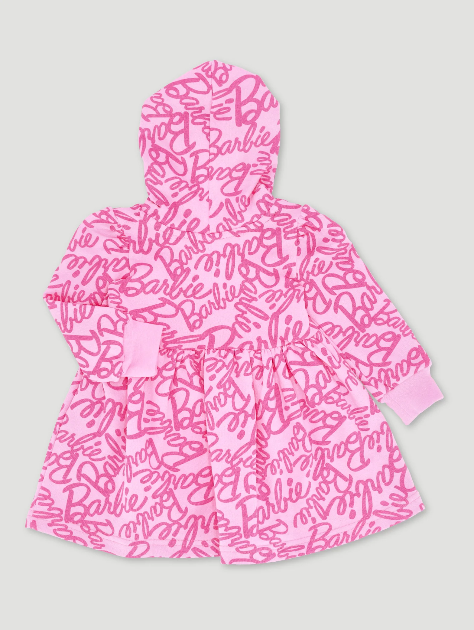 Baby Girls Glitter Fleece Print Dress - Dusty Pink - Image 2