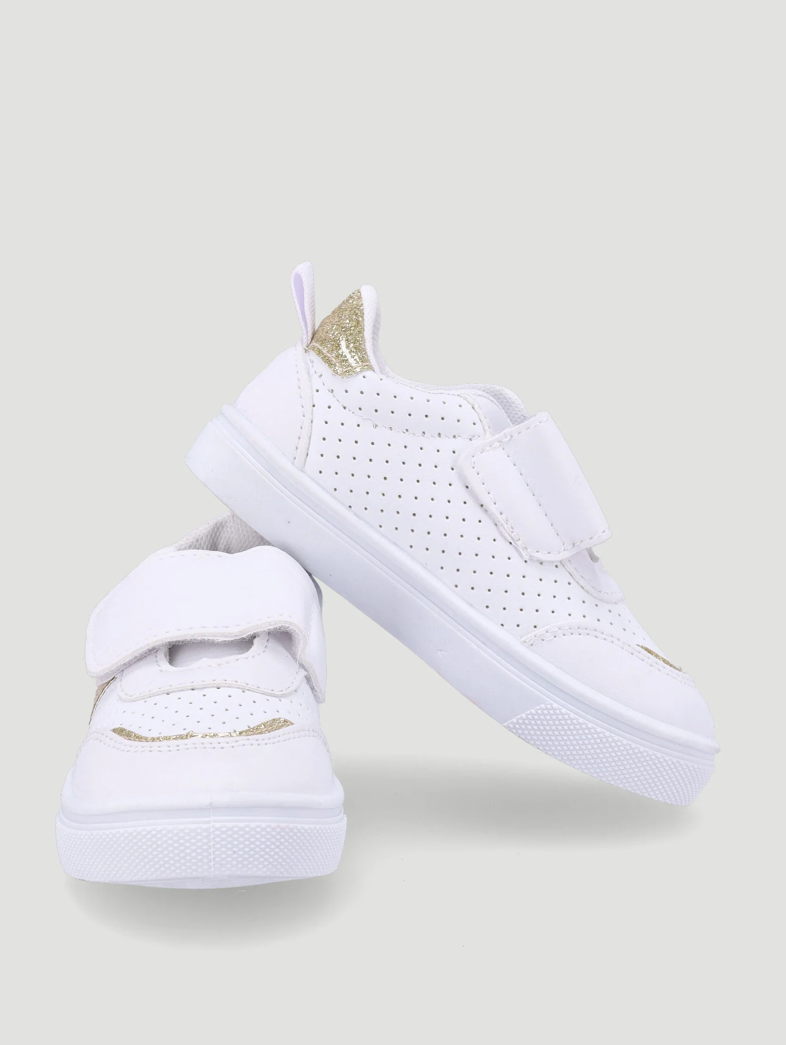 Baby Girls Glitter Stripe Sneaker - White - Image 2