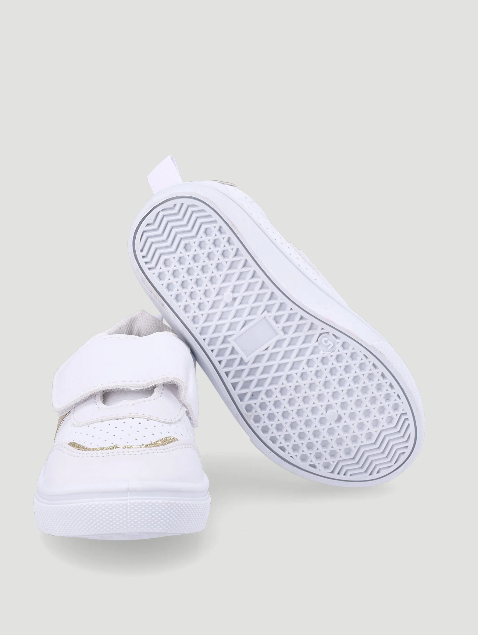 Baby Girls Glitter Stripe Sneaker - White - Image 5