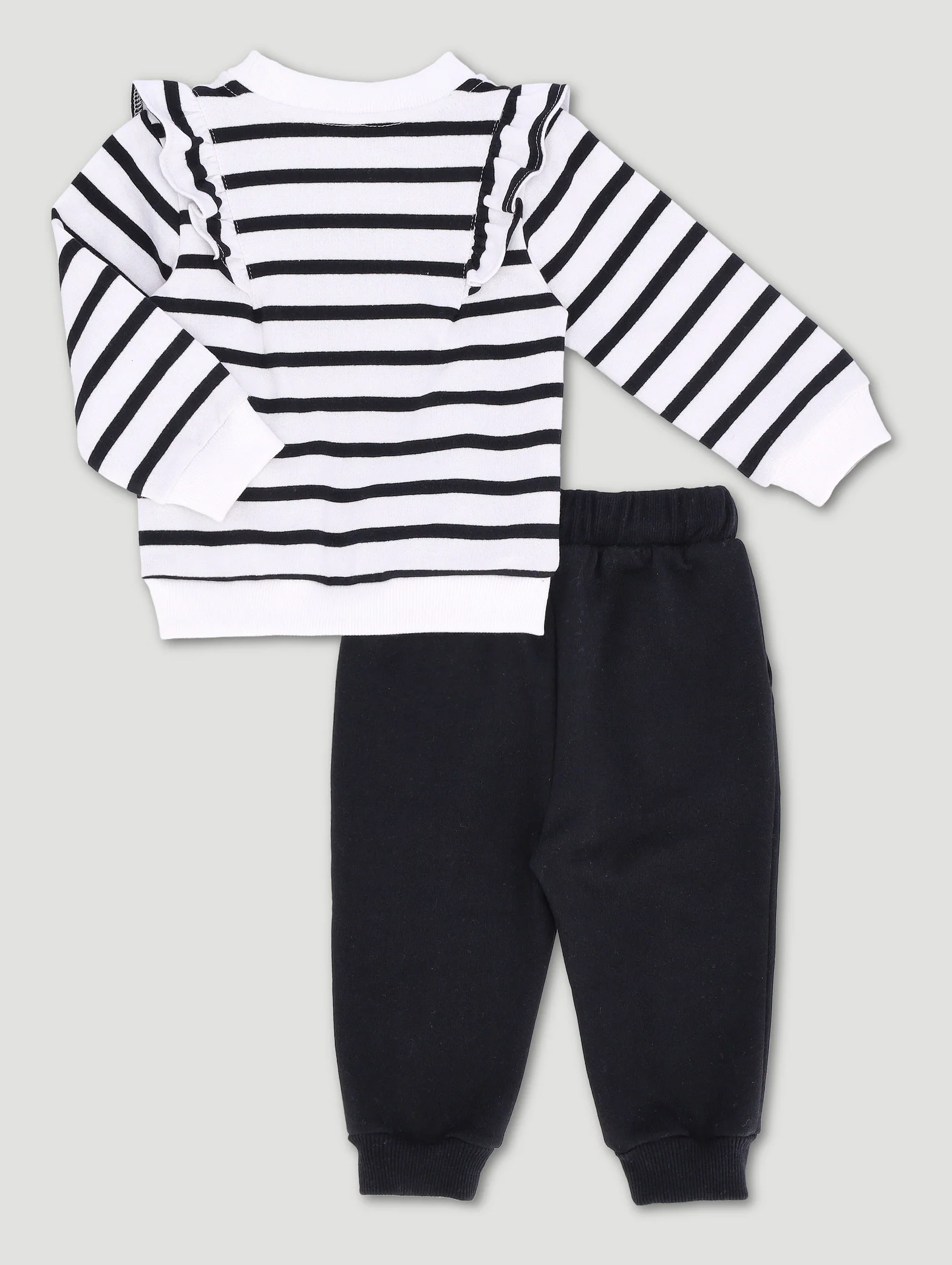 Baby Girls Heart Glitter Fleece Set - Black - Image 2