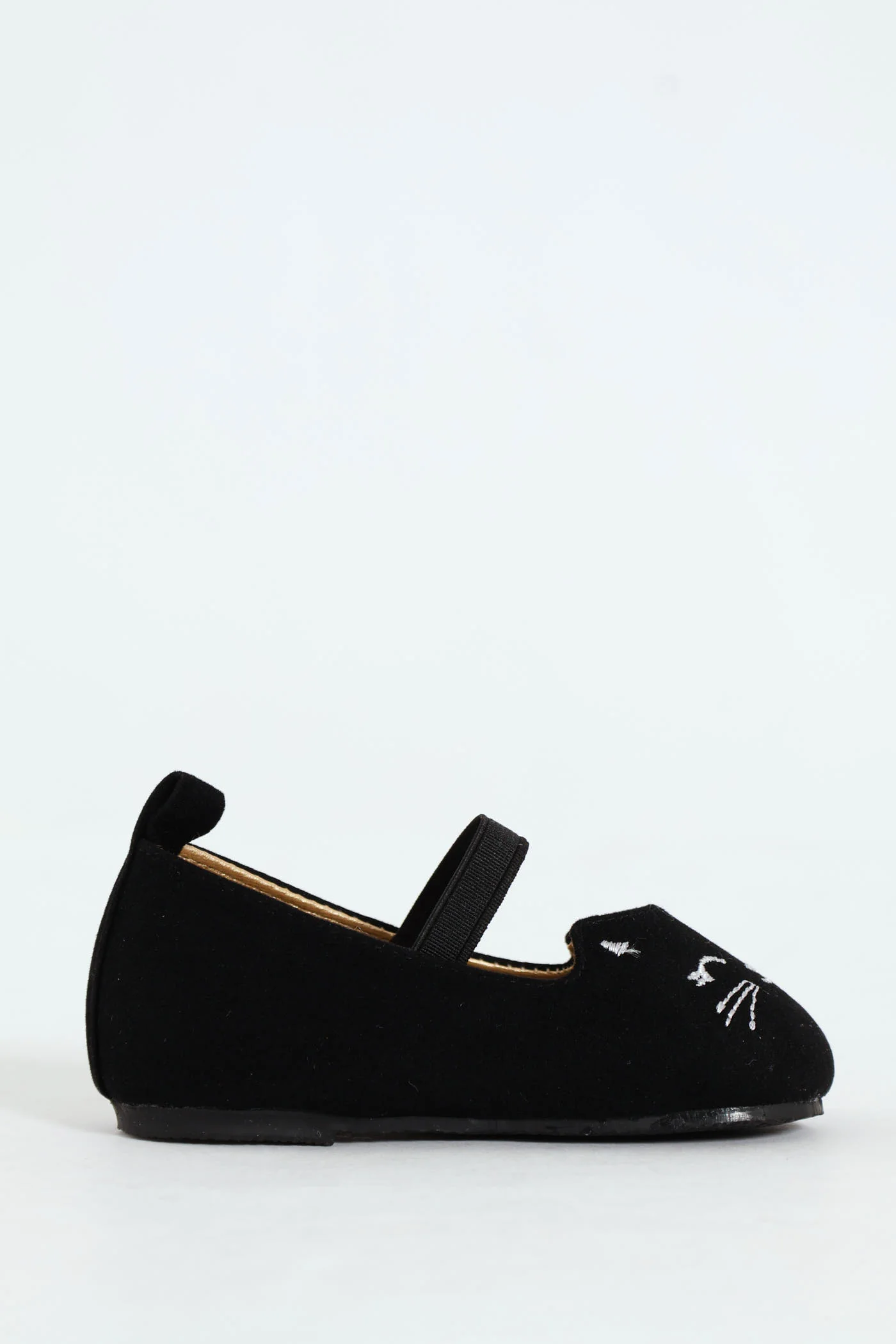 Baby Girls Kitty Embroidered Pump - Black - Image 4