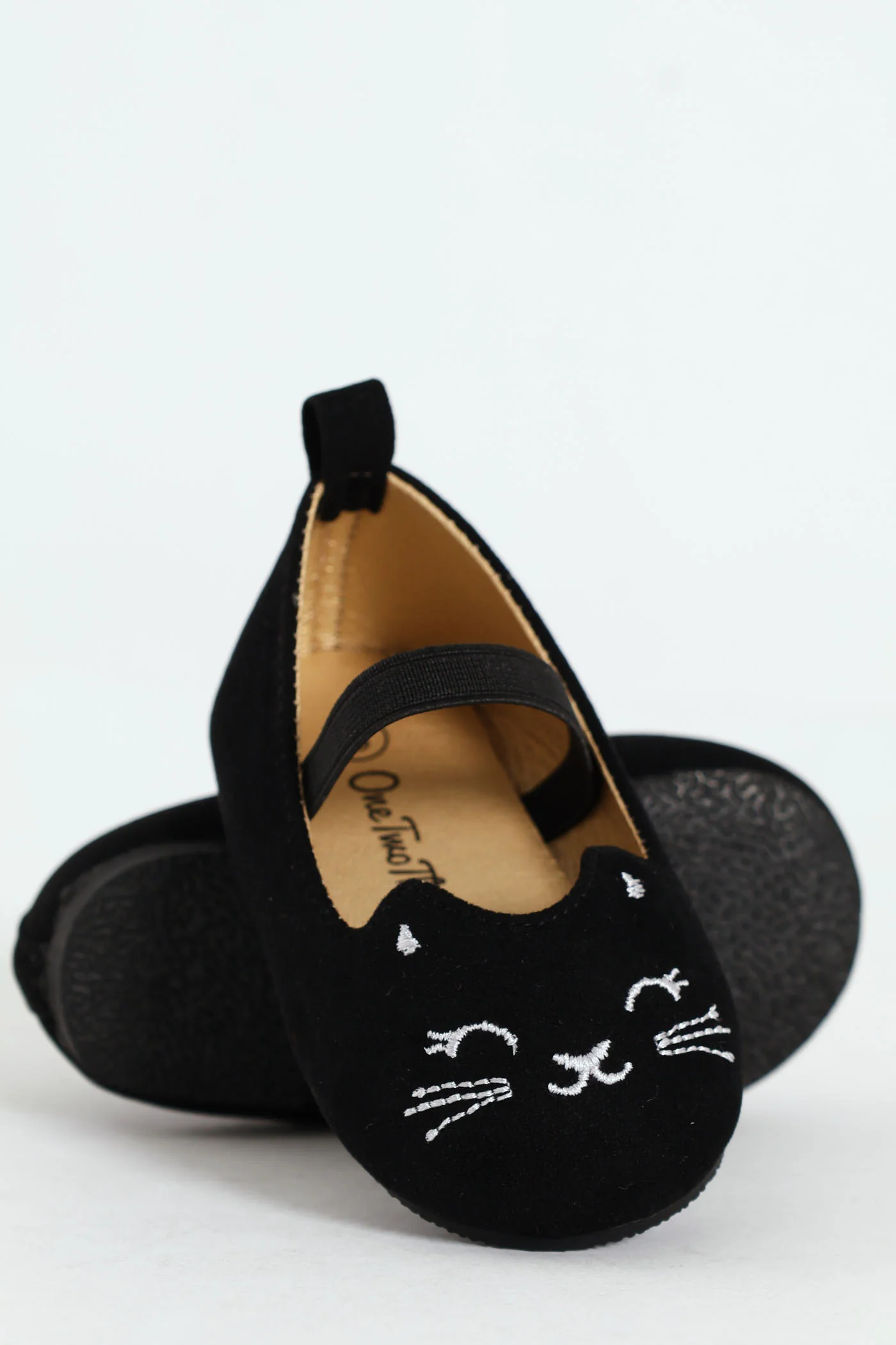 Baby Girls Kitty Embroidered Pump - Black - Image 5