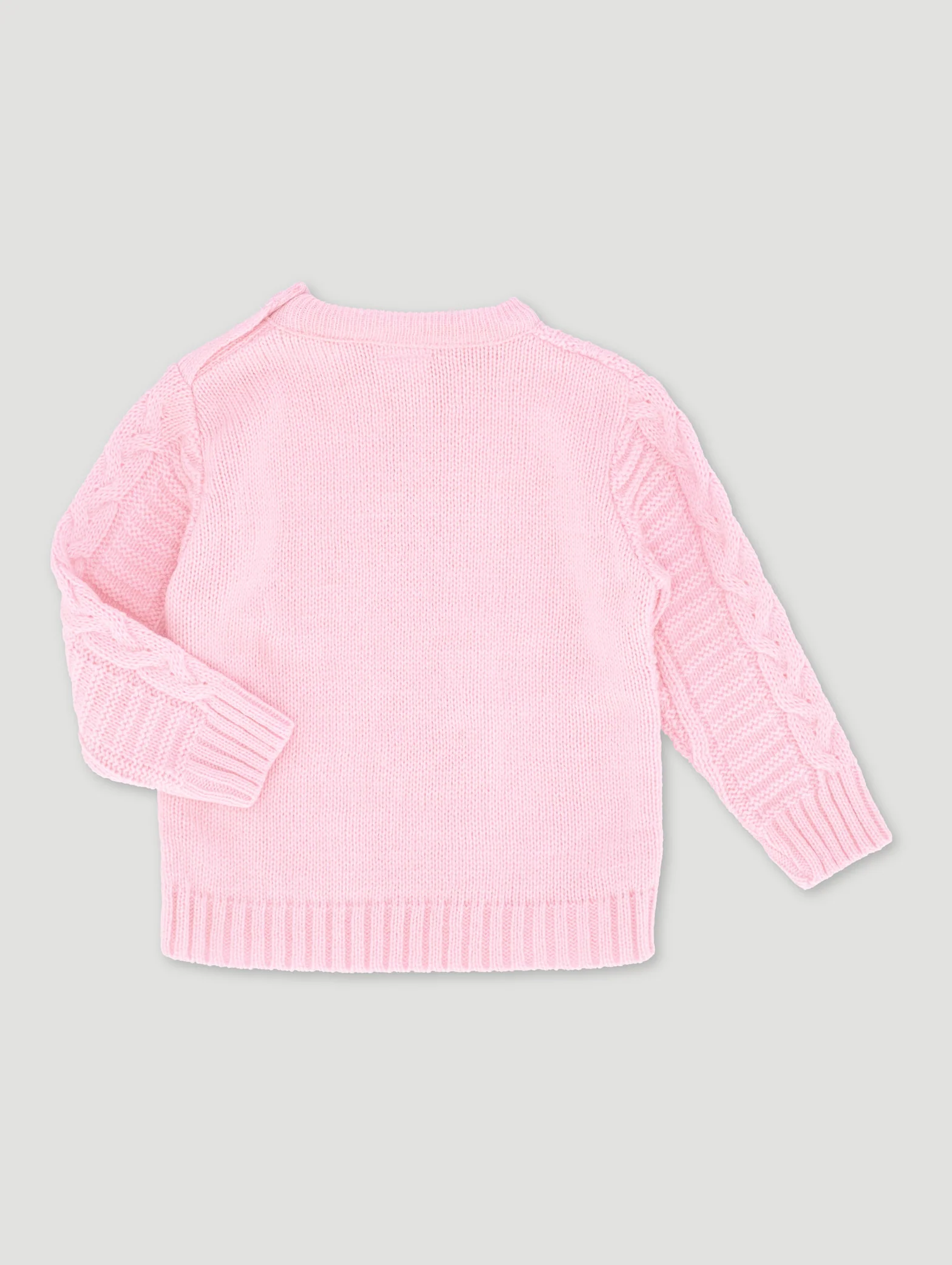 Baby Girls Knit Pullover - Light Pink - Image 2