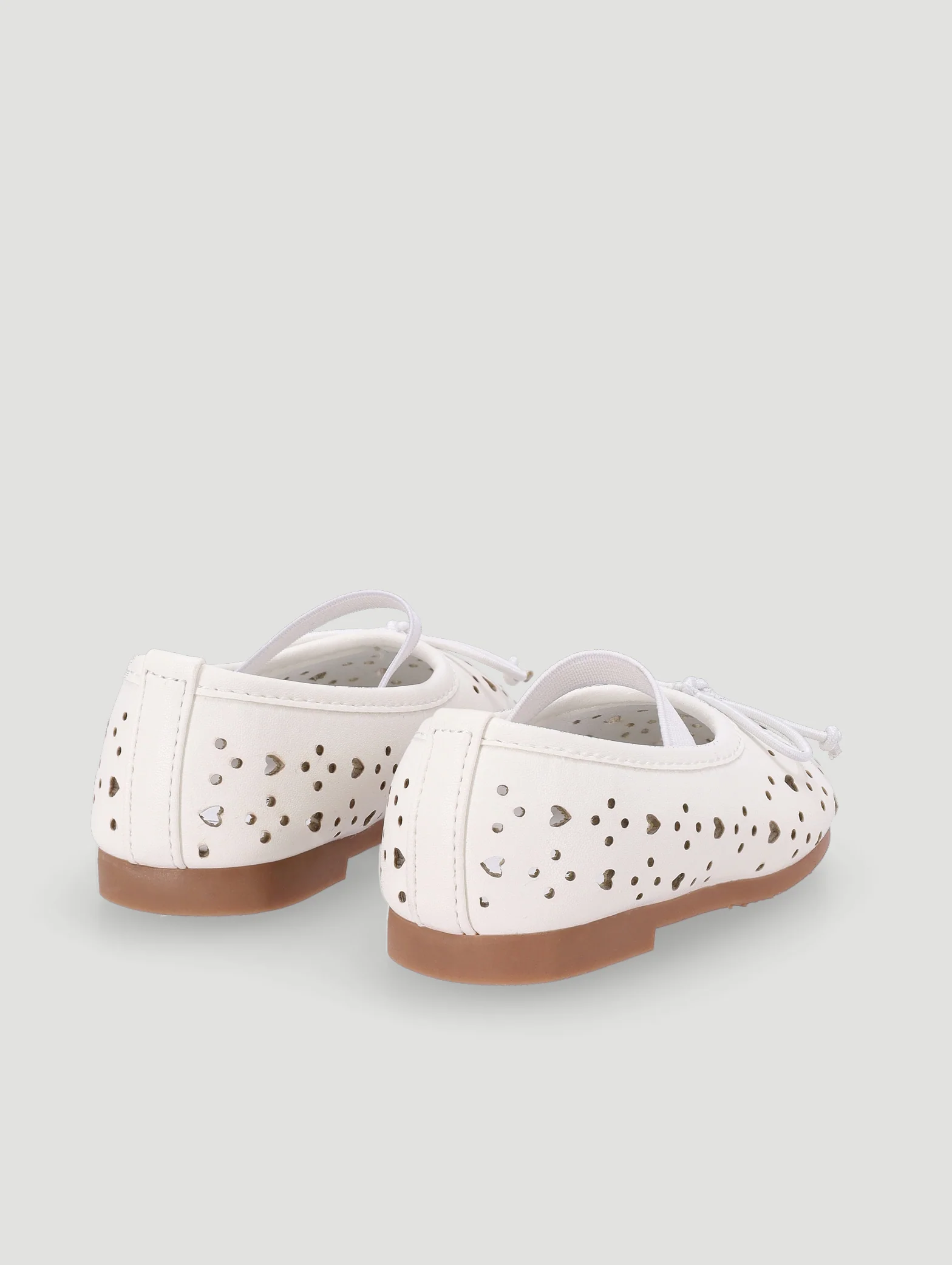 Baby Girls Laser Cut Hearts Pump - White - Image 4