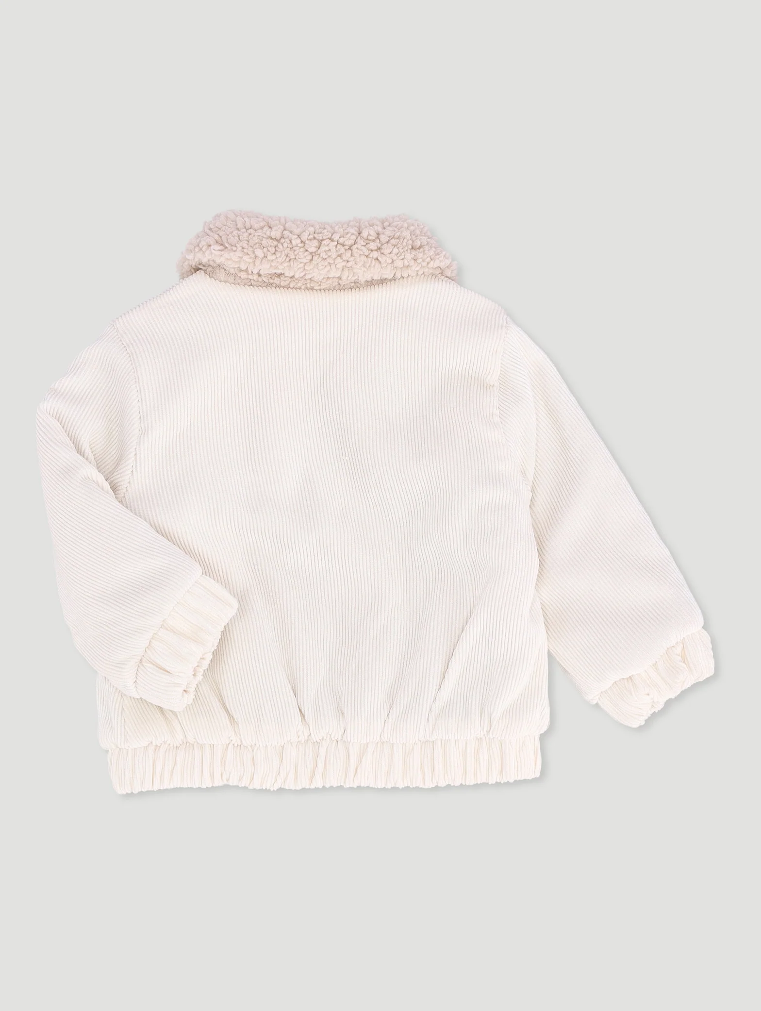 Baby Girls Lined Corduroy Jacket - Cream - Image 2