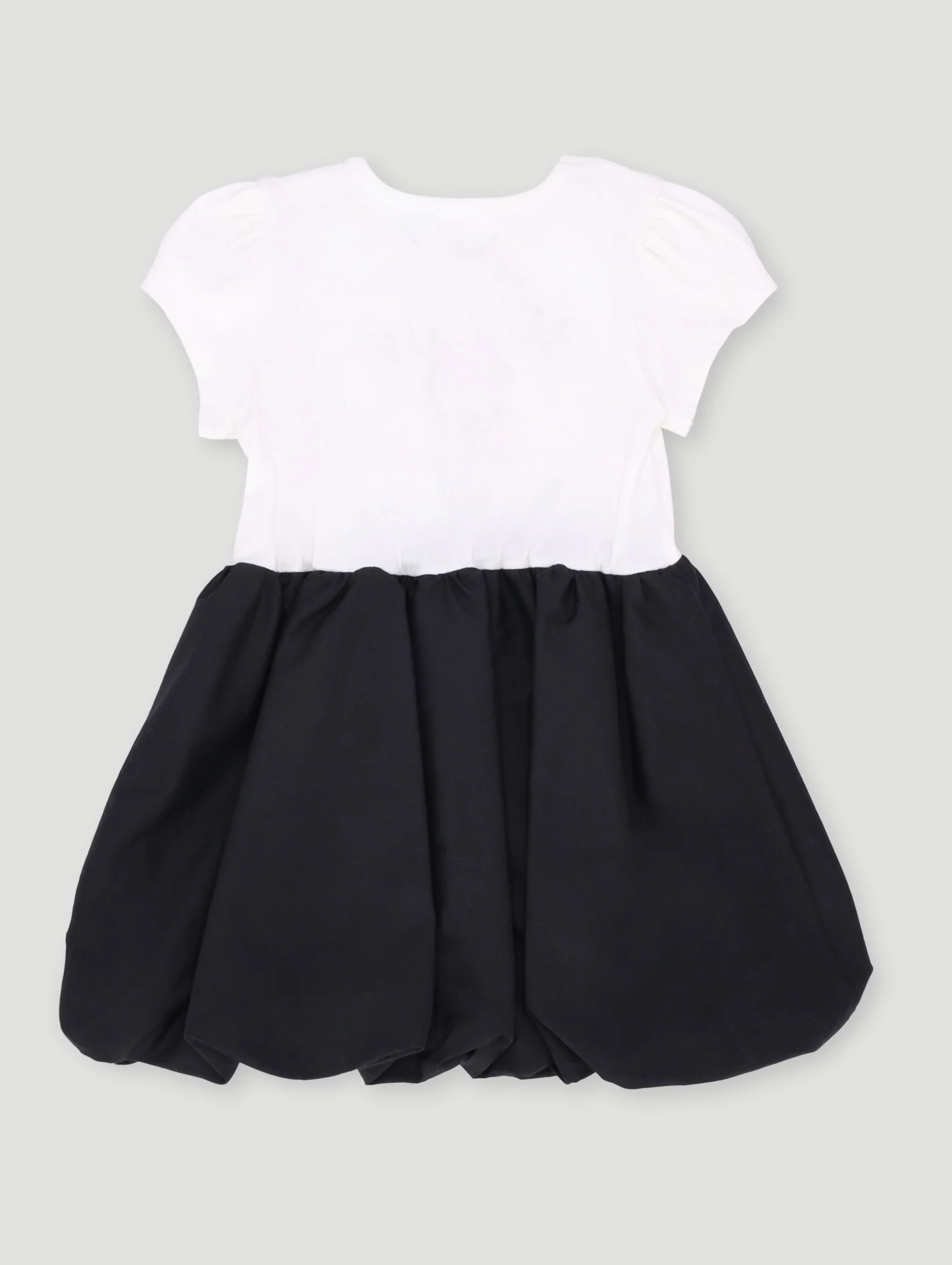Baby Girls Minnie Poplin Bubble Dress - Black/Cream - Image 2