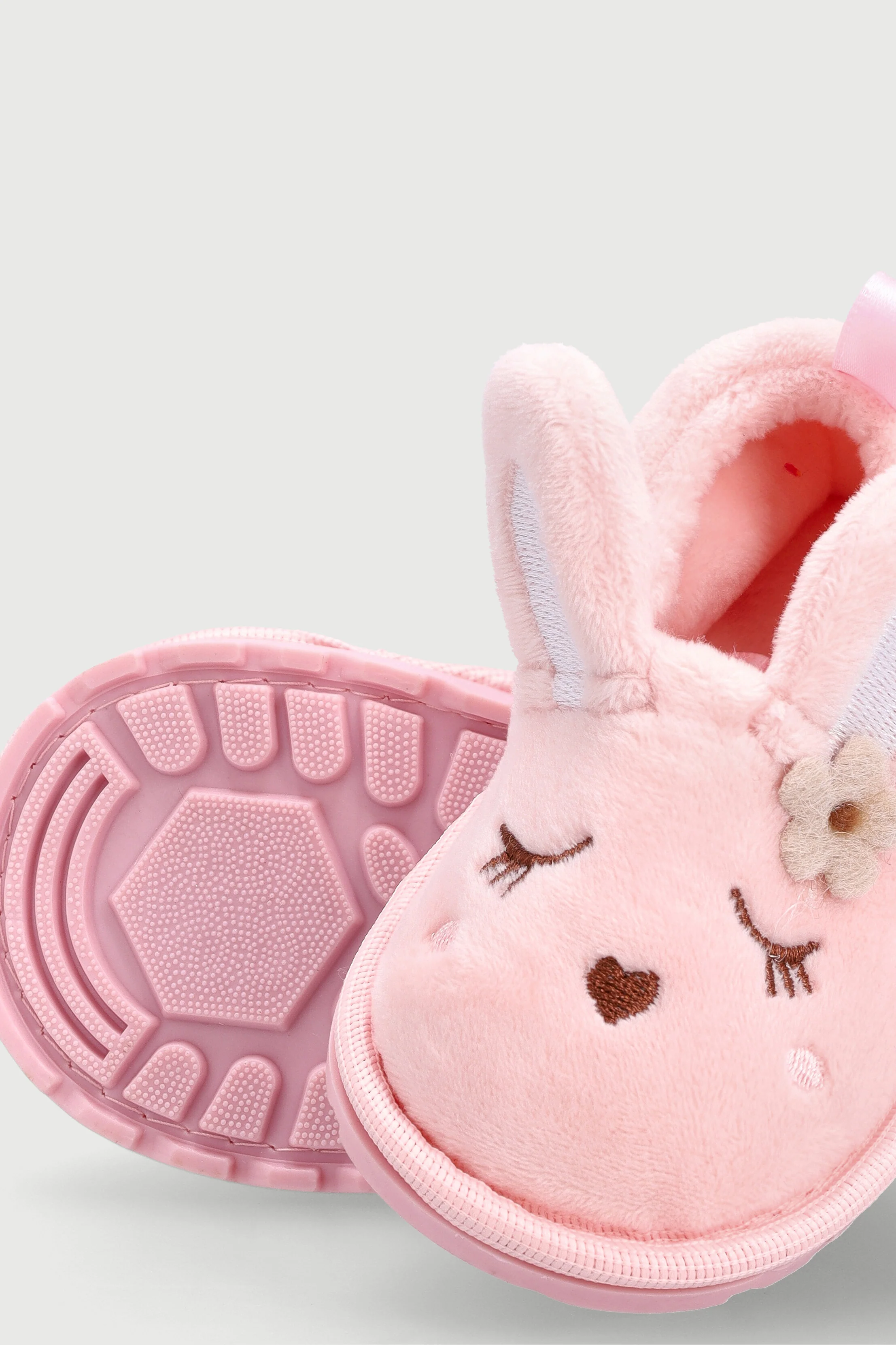 Baby Girls Novelty Stokie Slipper - Dusty Pink - Image 2