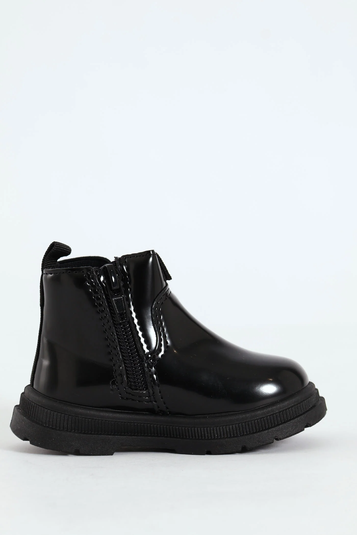 Baby Girls Patent Boot - Black - Image 2